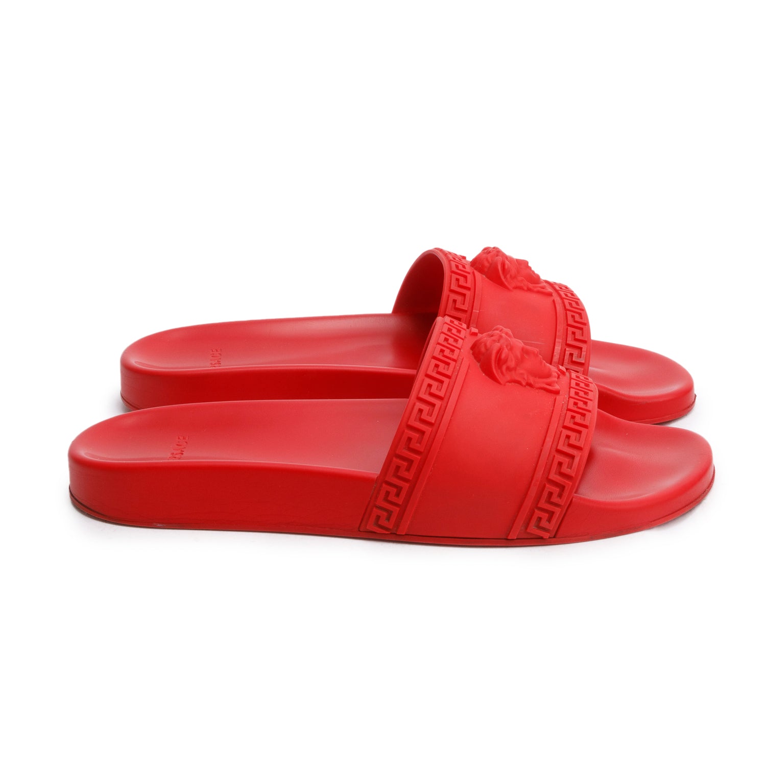 Versace Red Rubber Palazzo Pool Slides, Men's Size 41 w/ Box