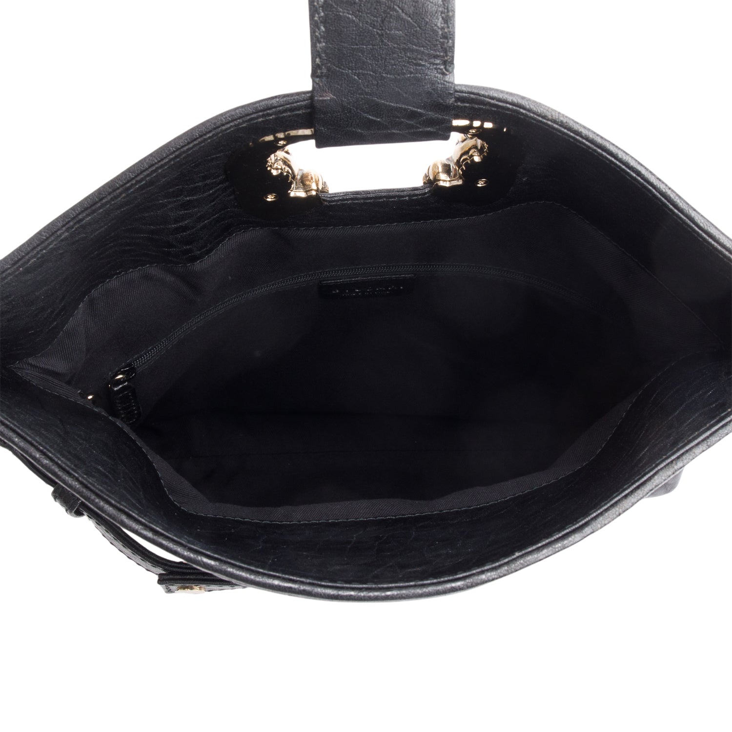 Bvlgari Black Leoni Leather Clutch w/ Chain Strap