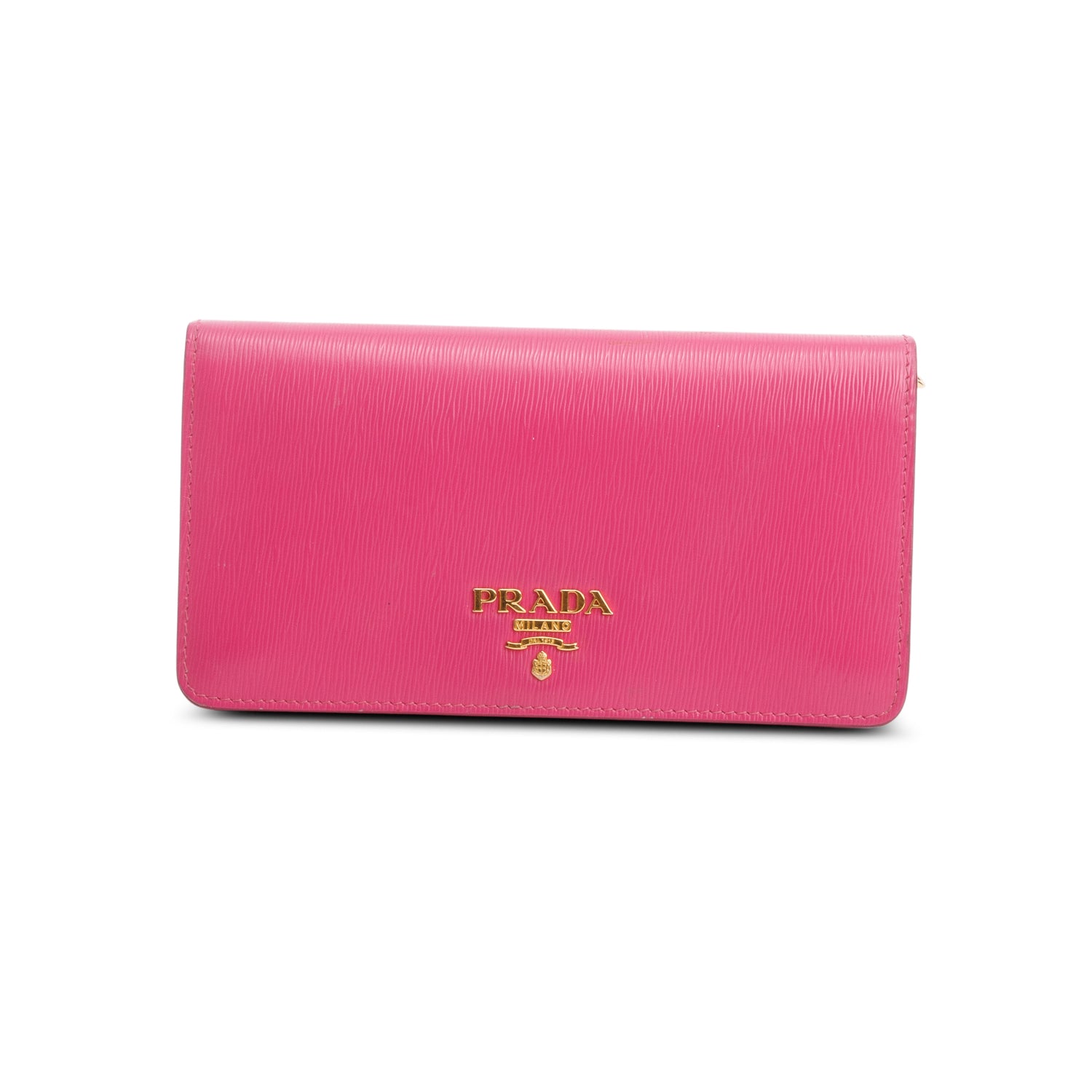 Prada Pink Vitello Move Wallet on Chain w/ Box