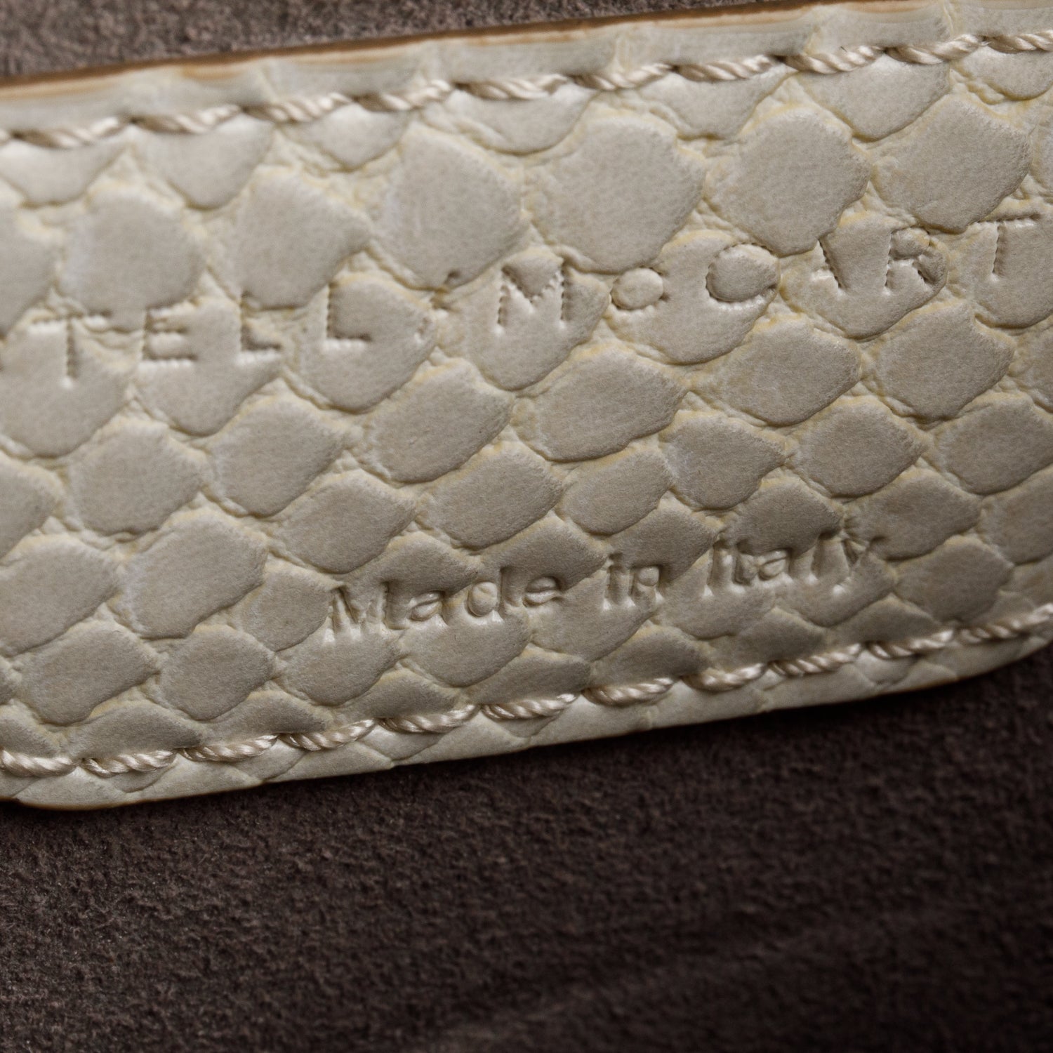 Stella McCartney White Embossed Faux Leather Small Star Camera Bag