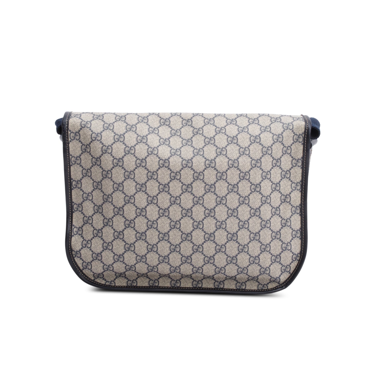 Gucci GG Plus Monogram Medium Double Buckle Flap Messenger Bag