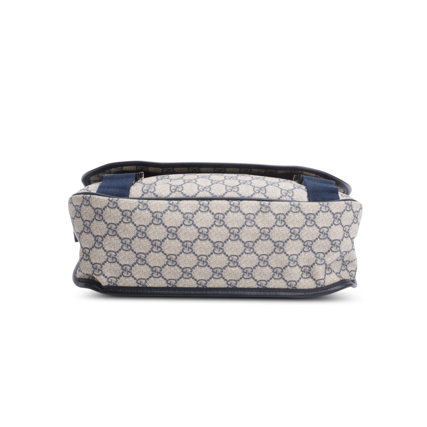 Gucci GG Plus Monogram Medium Double Buckle Flap Messenger Bag