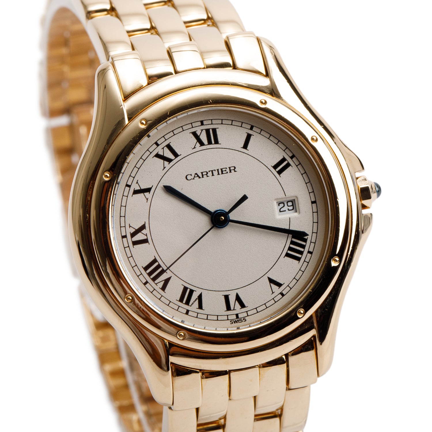 Cartier 18k Yellow Gold Cougar 33 MM Quartz Watch