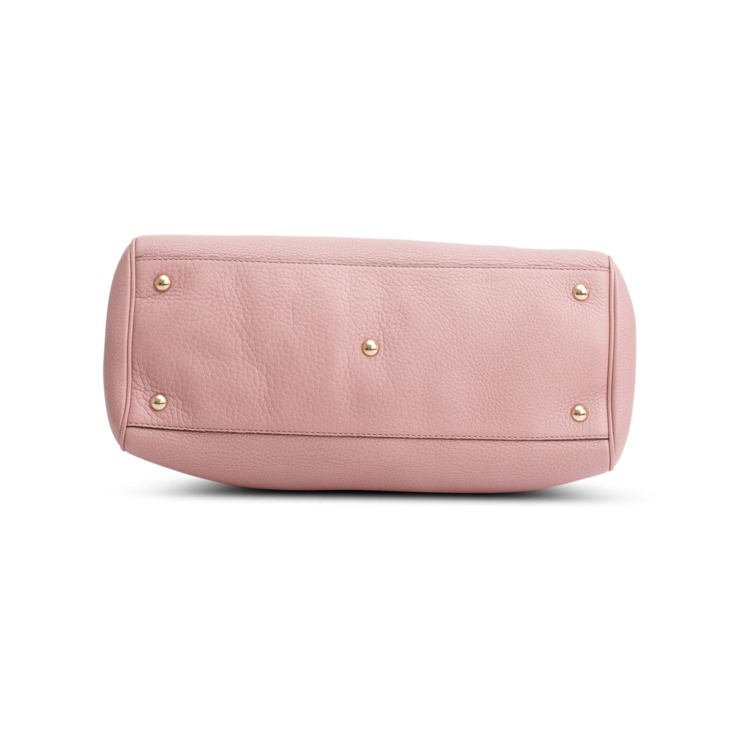 Gucci Pink Pebbled Calfskin Leather Medium Bamboo Shopper Tote w/ Strap