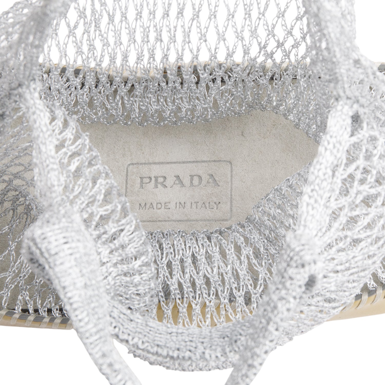 Prada Silver Mesh Mini Handle Bag