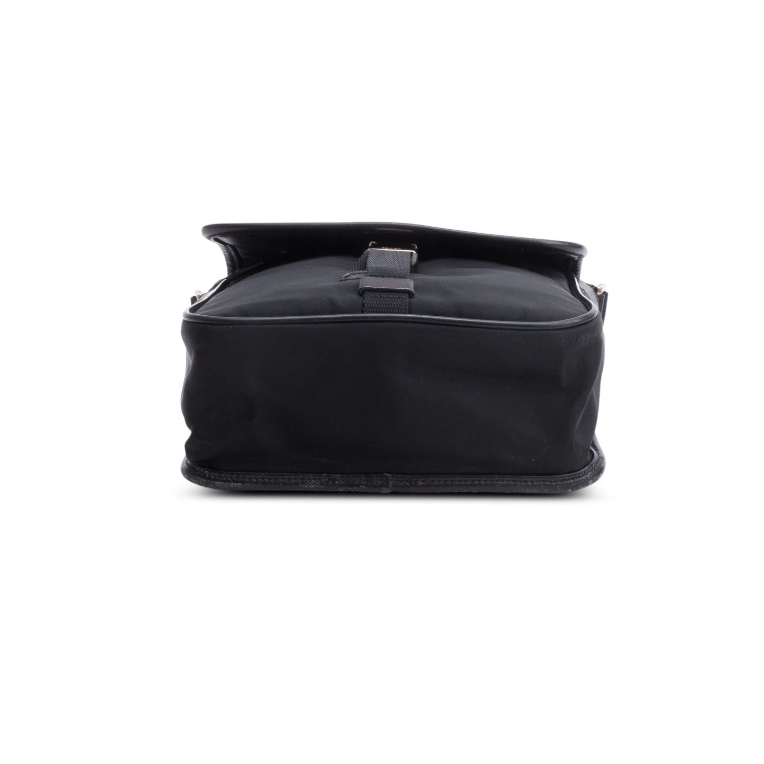 Prada Black Nylon Buckle Messenger Bag