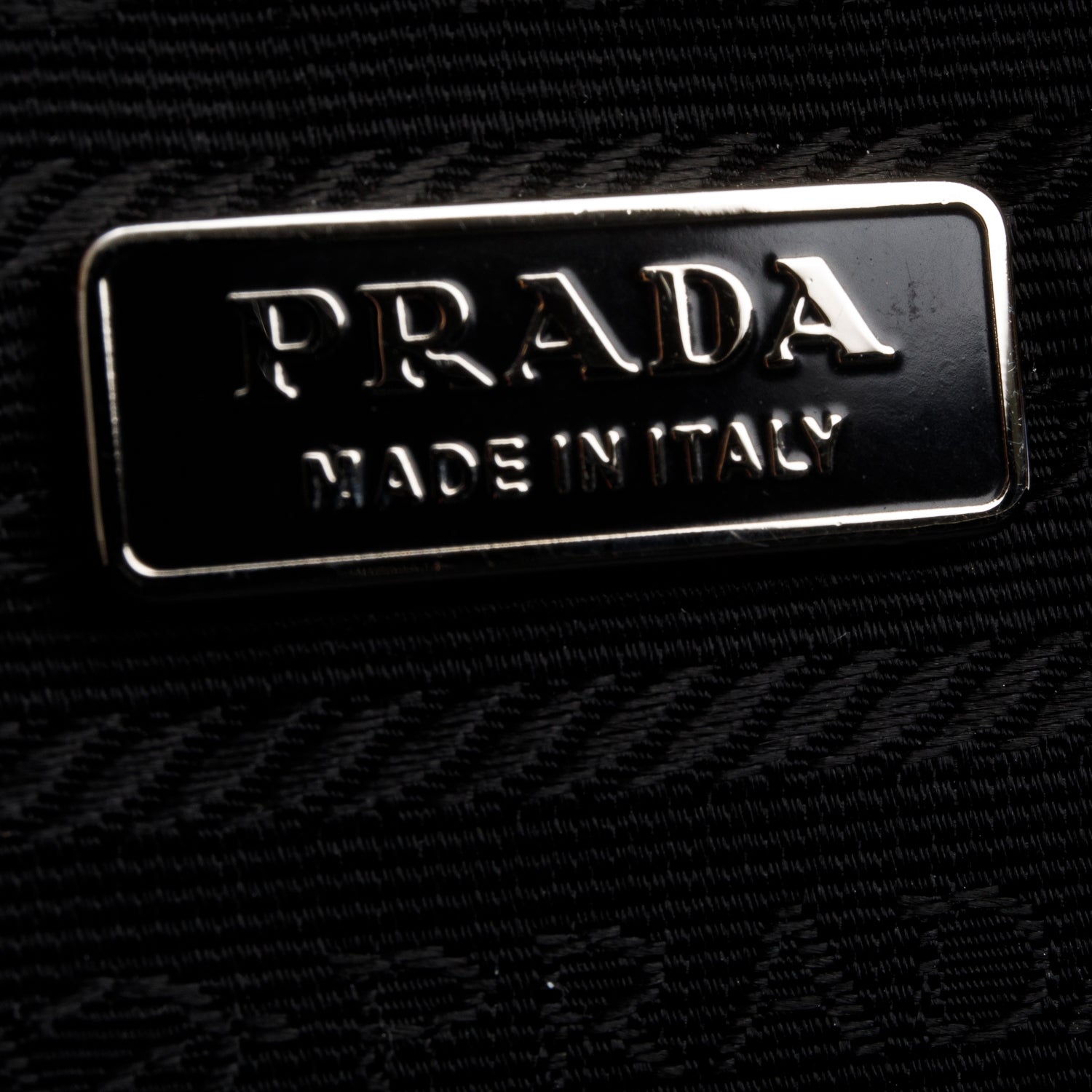 Prada Black Nylon Leather Bauletto Bag