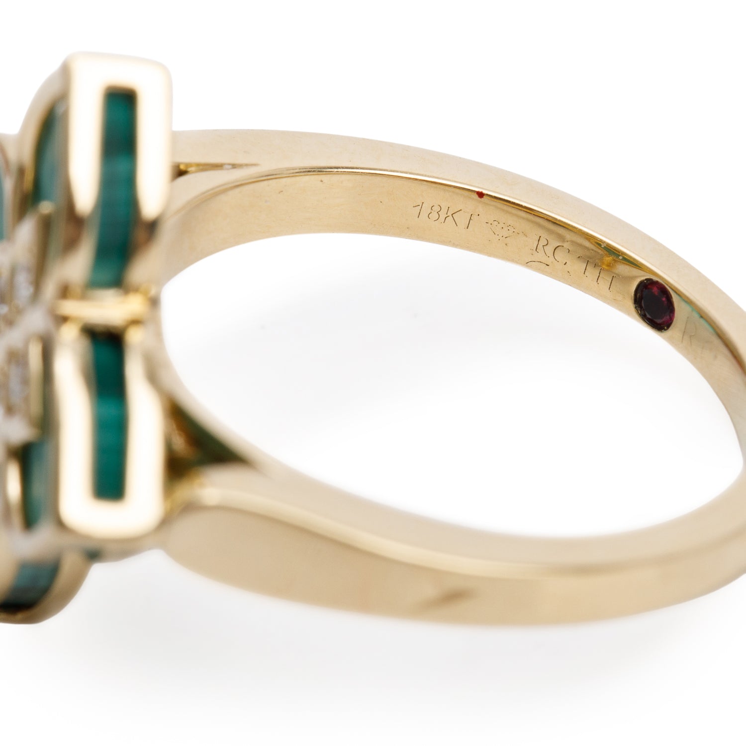 Roberto Coin 18k Yellow Gold Malachite & Diamond Venetian Princess Ring, Size 8
