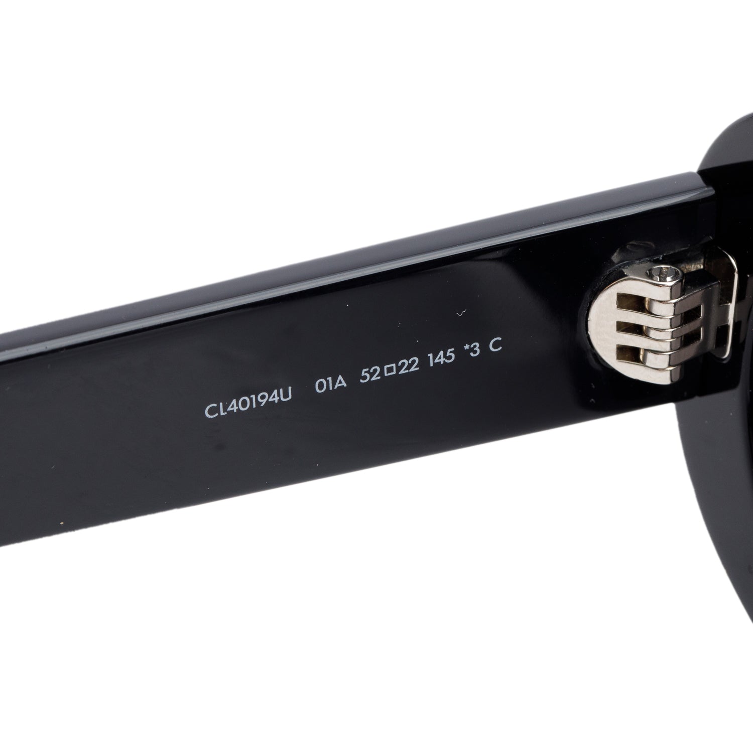 Celine CL40194U Black Acetate Triomphe 01 Oval Sunglasses w/ Box & Case