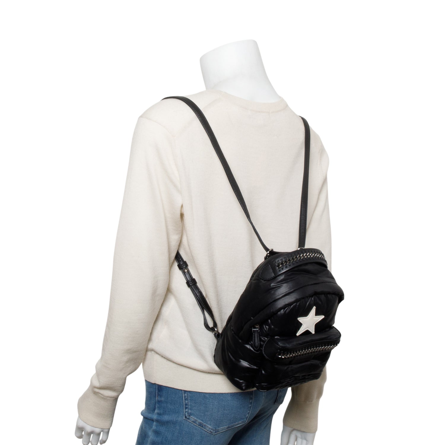 Stella McCartney Black Polyamide Falabella Go Star Backpack