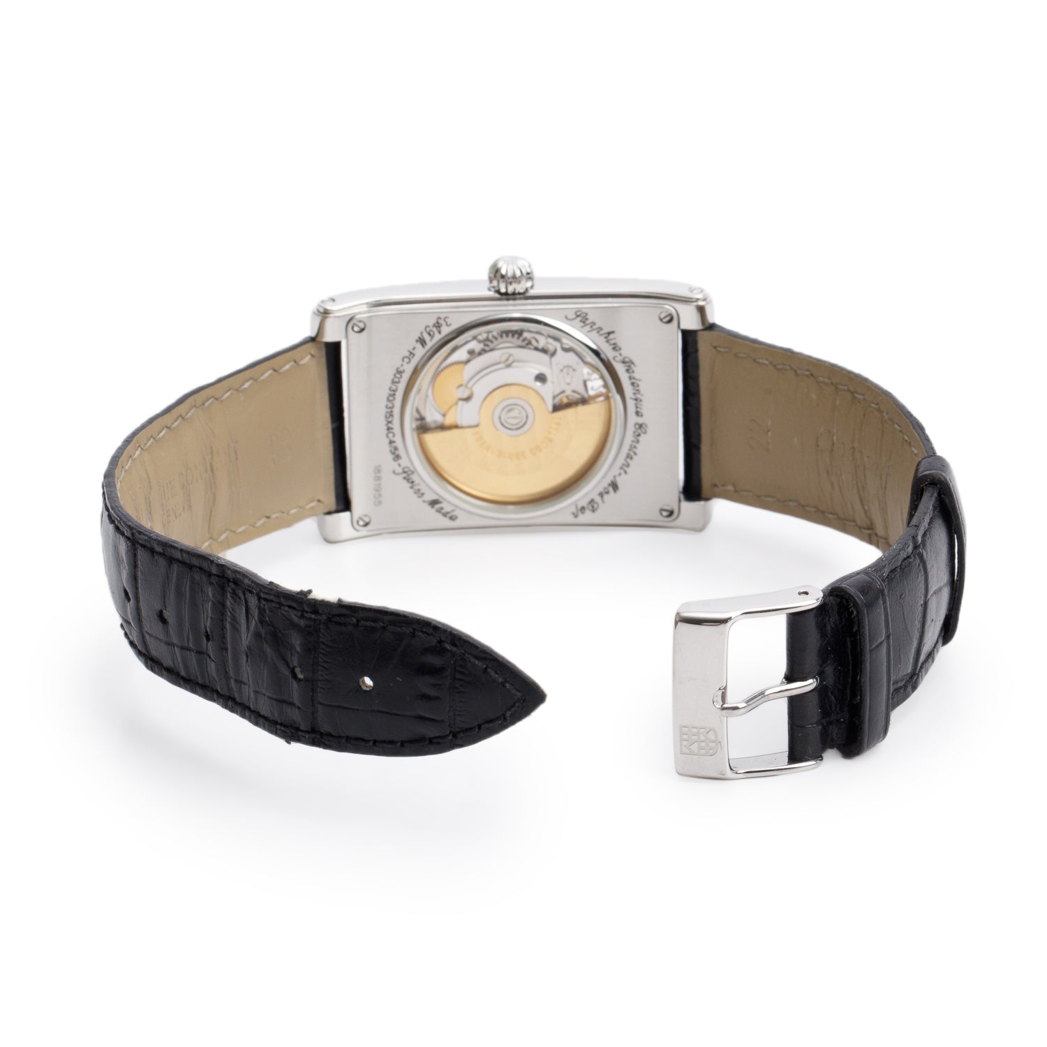 Frederique Constant Stainless Steel Carree Heartbeat Automatic Watch Black Dial