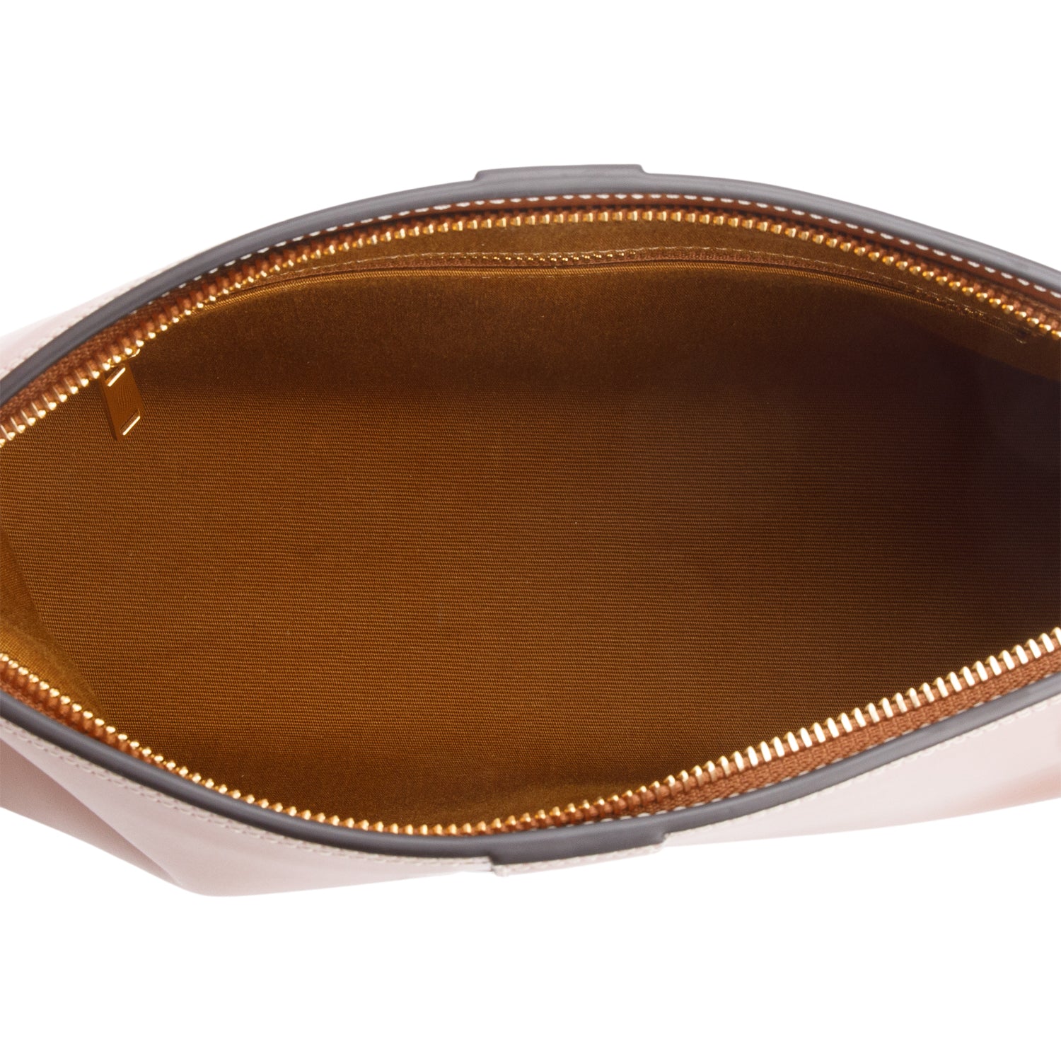 Celine 2024 Tan Shiny Calfskin Leather Lock Toiletry Pouch w/ Box