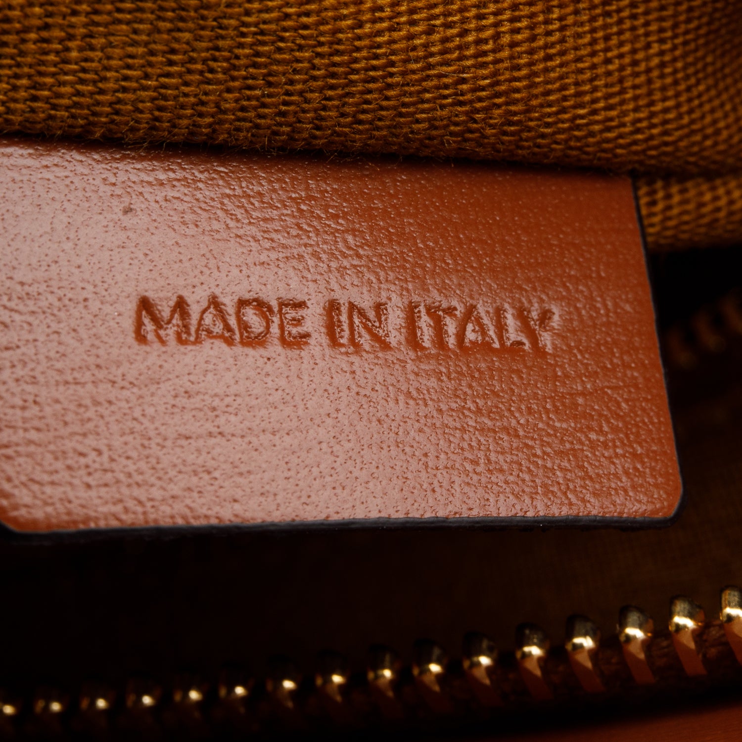 Celine 2024 Tan Shiny Calfskin Leather Lock Toiletry Pouch w/ Box