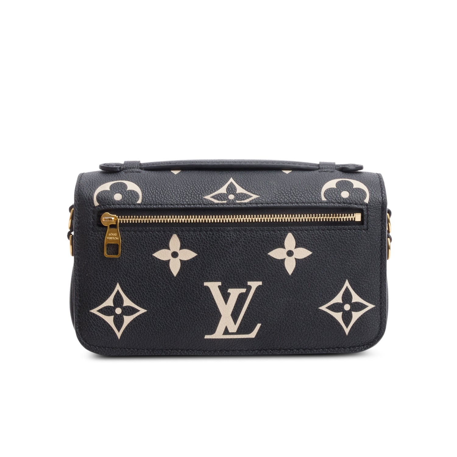 Louis Vuitton 2023 Black/Beige Bicolor Monogram Empreinte Leather East West Pochette Metis w/ Strap, Box & Receipt