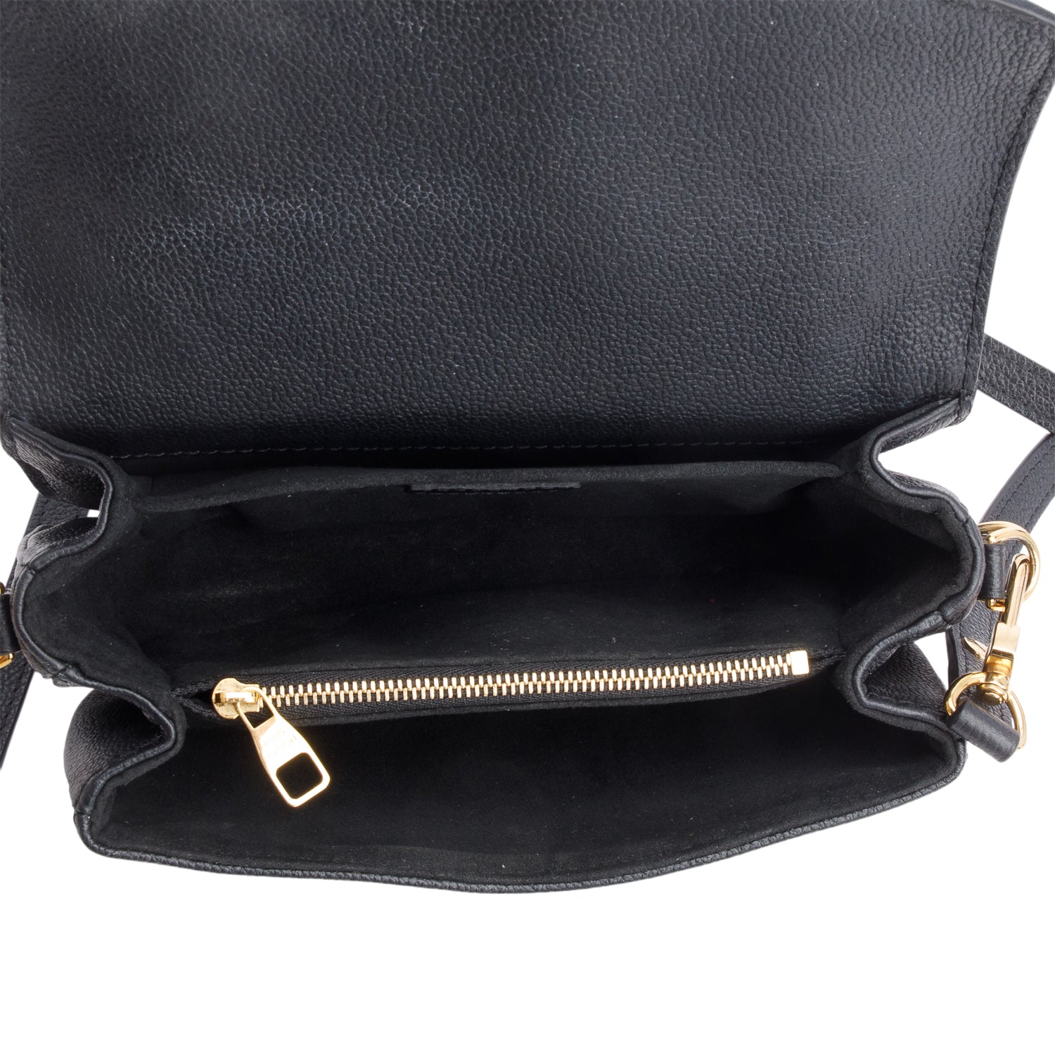 Louis Vuitton 2023 Black/Beige Bicolor Monogram Empreinte Leather East West Pochette Metis w/ Strap, Box & Receipt