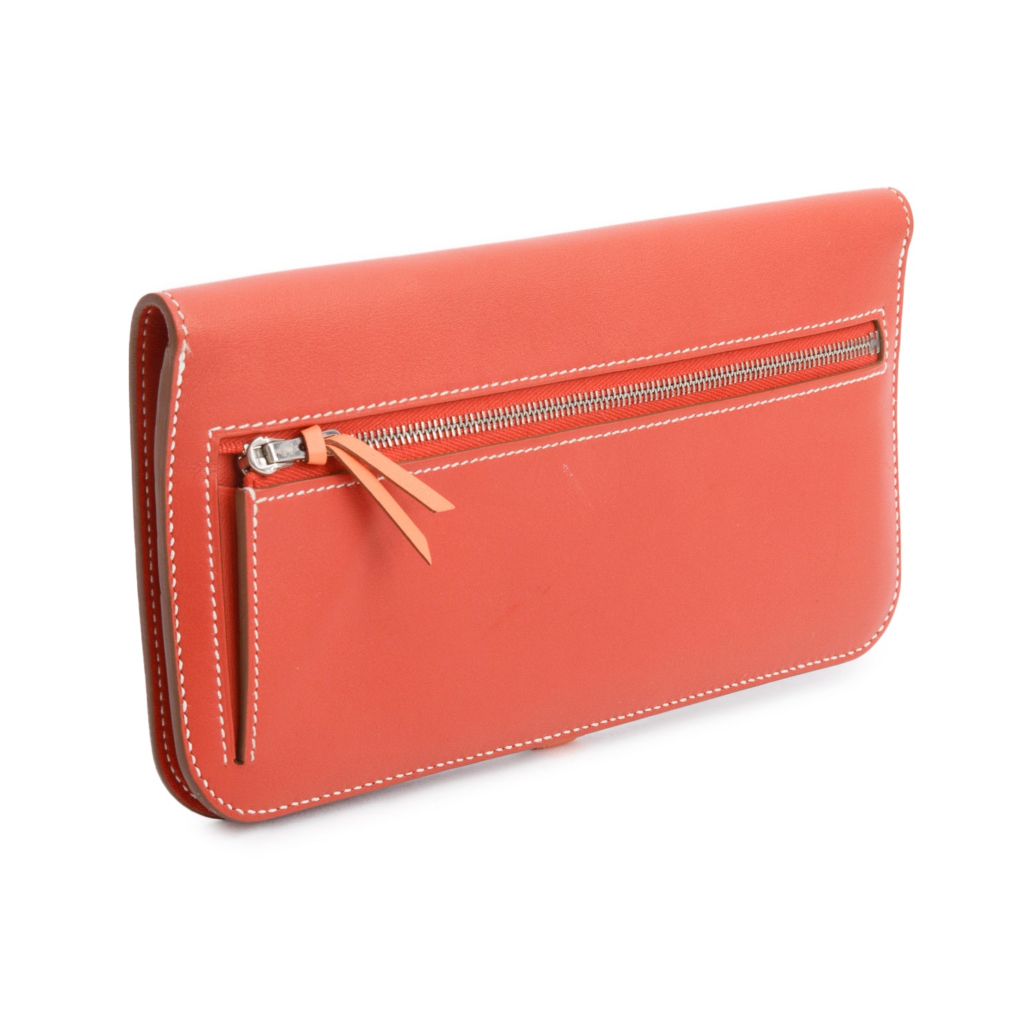 Hermes Saguine Crevette Swift Leather Dogon Long Wallet w/ Box