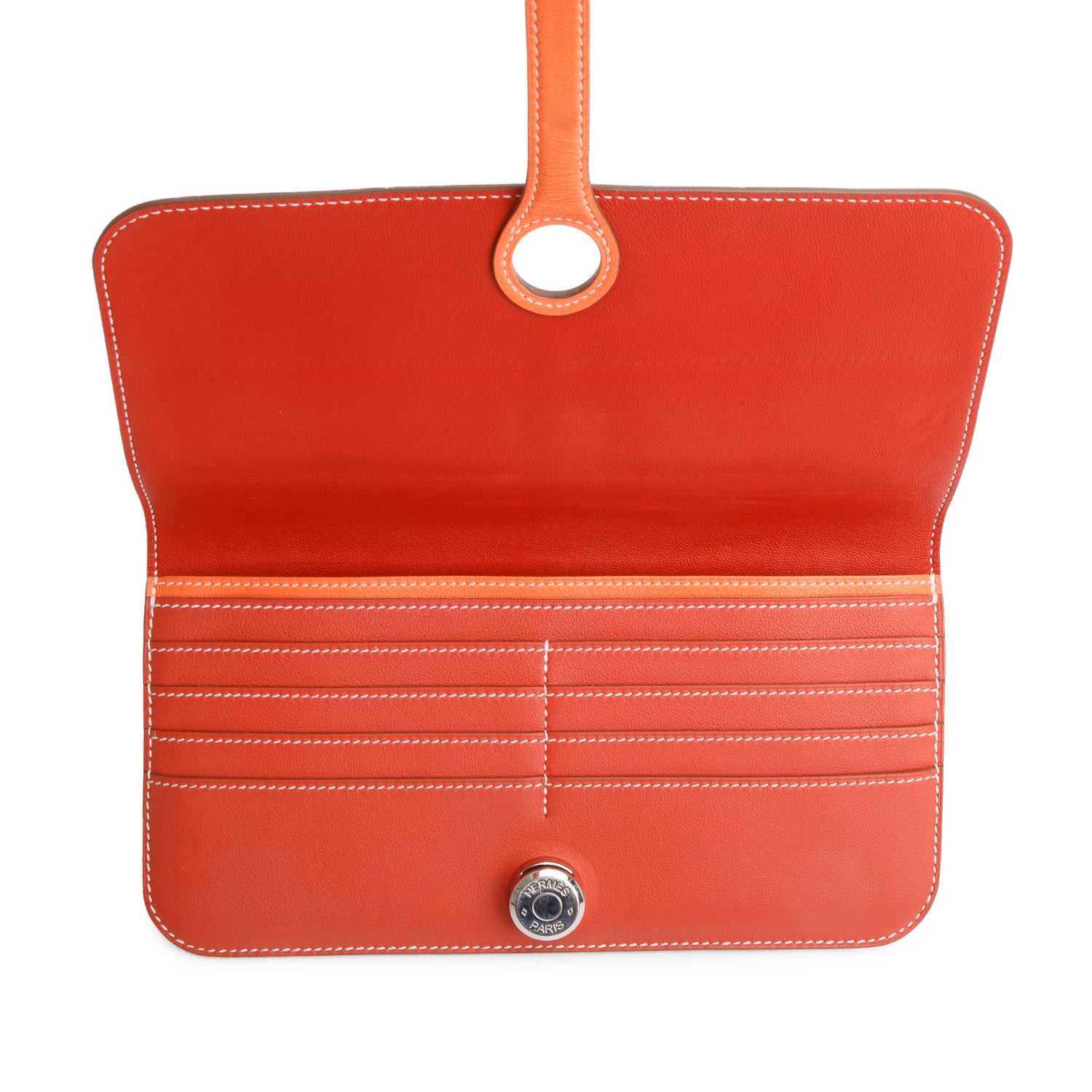 Hermes Saguine Crevette Swift Leather Dogon Long Wallet w/ Box