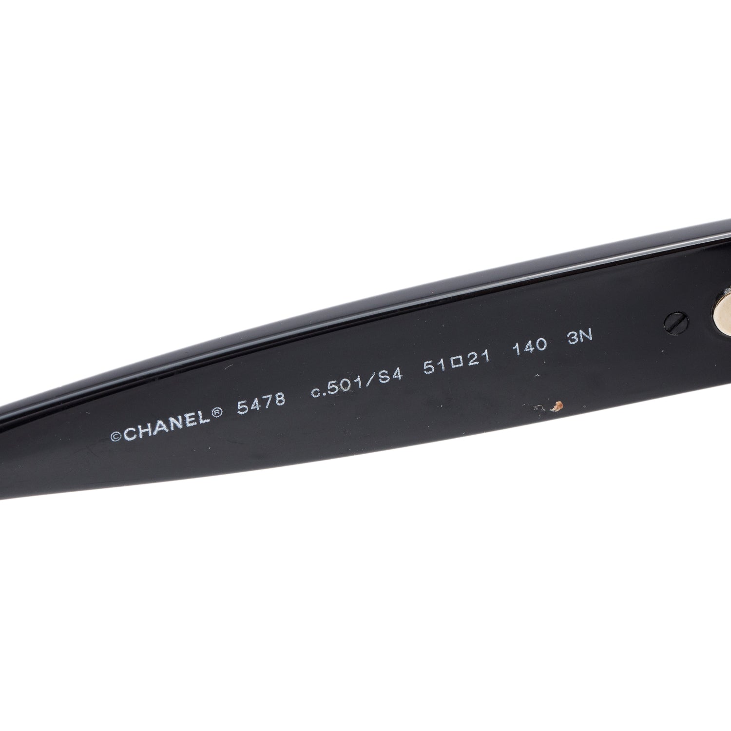 Chanel 5478 Black Accent Acetate CC Heart Square Sunglasses w/ Case