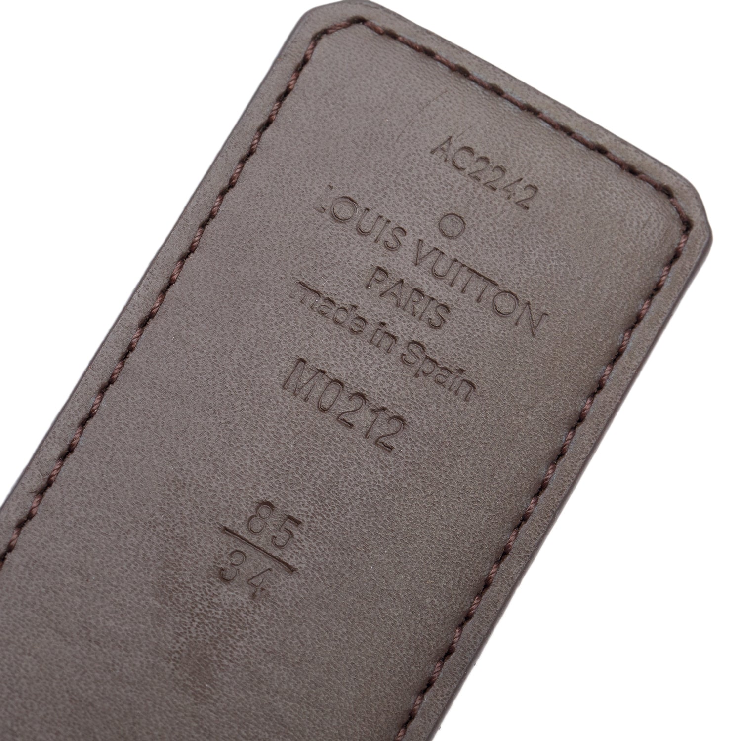 Louis Vuitton 2022 Damier Ebene Canvas Brown Leather Reversible LV Initials 40 MM Belt 85 34