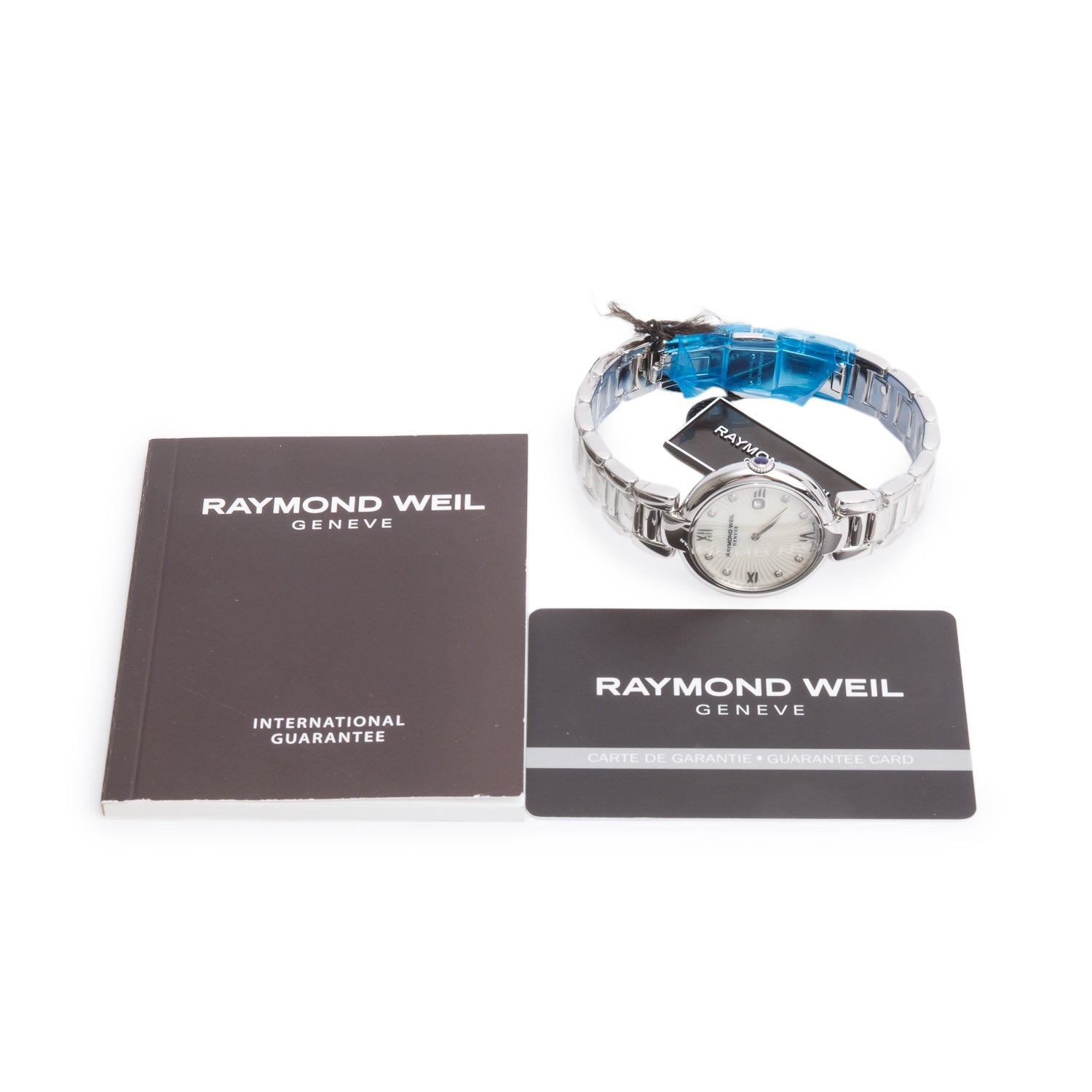 Raymond Weil Stainless Steel Shine 32 MM Quartz Watch Mother of Pearl Diamond Dial 1600 w/ Papers