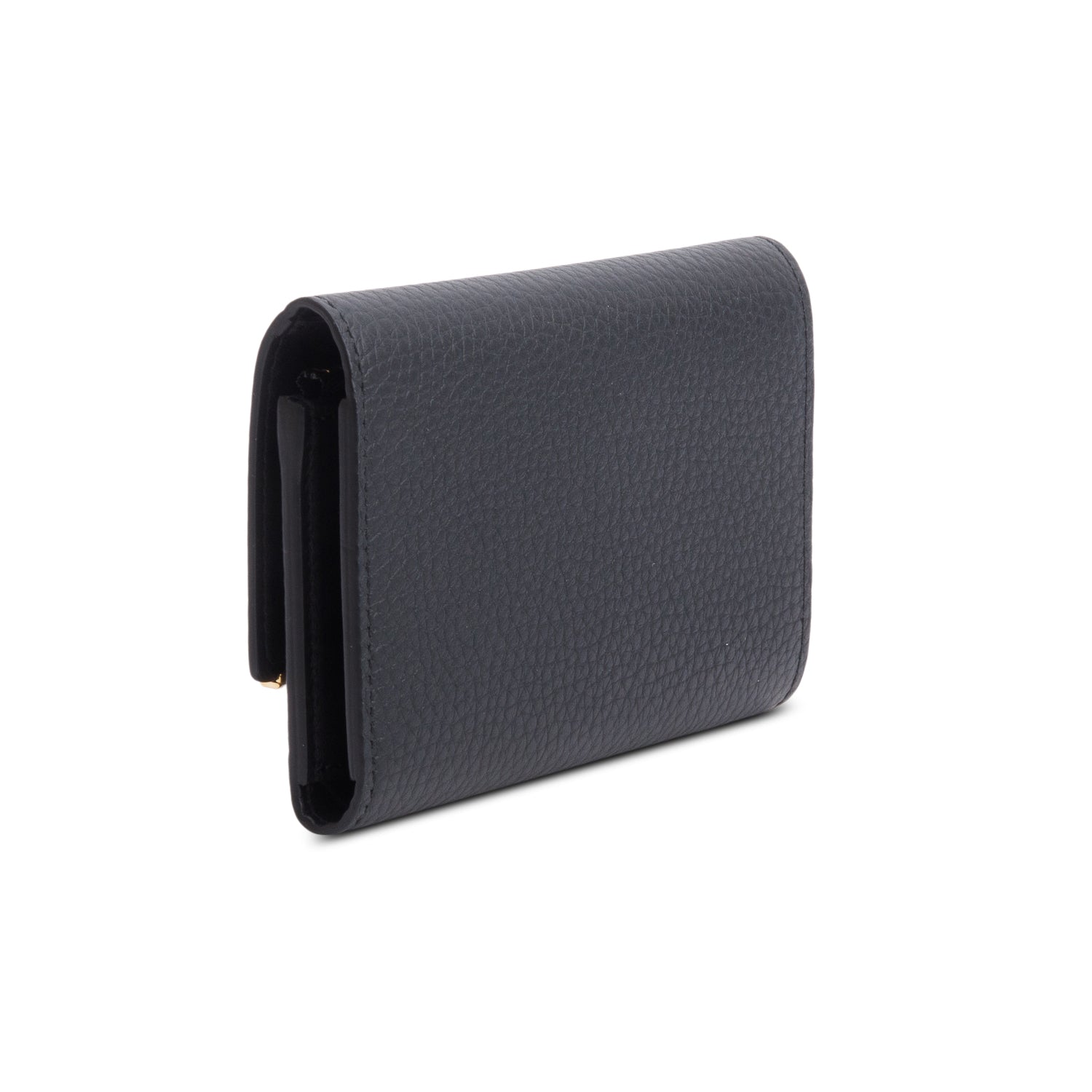 Louis Vuitton Black Taurillon Leather Capucines Compact Wallet w/ Box