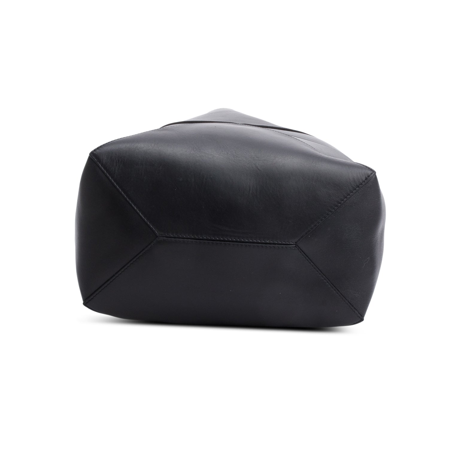 Loewe 2024 Black Shiny Calf Leather Medium Puzzle Fold Tote