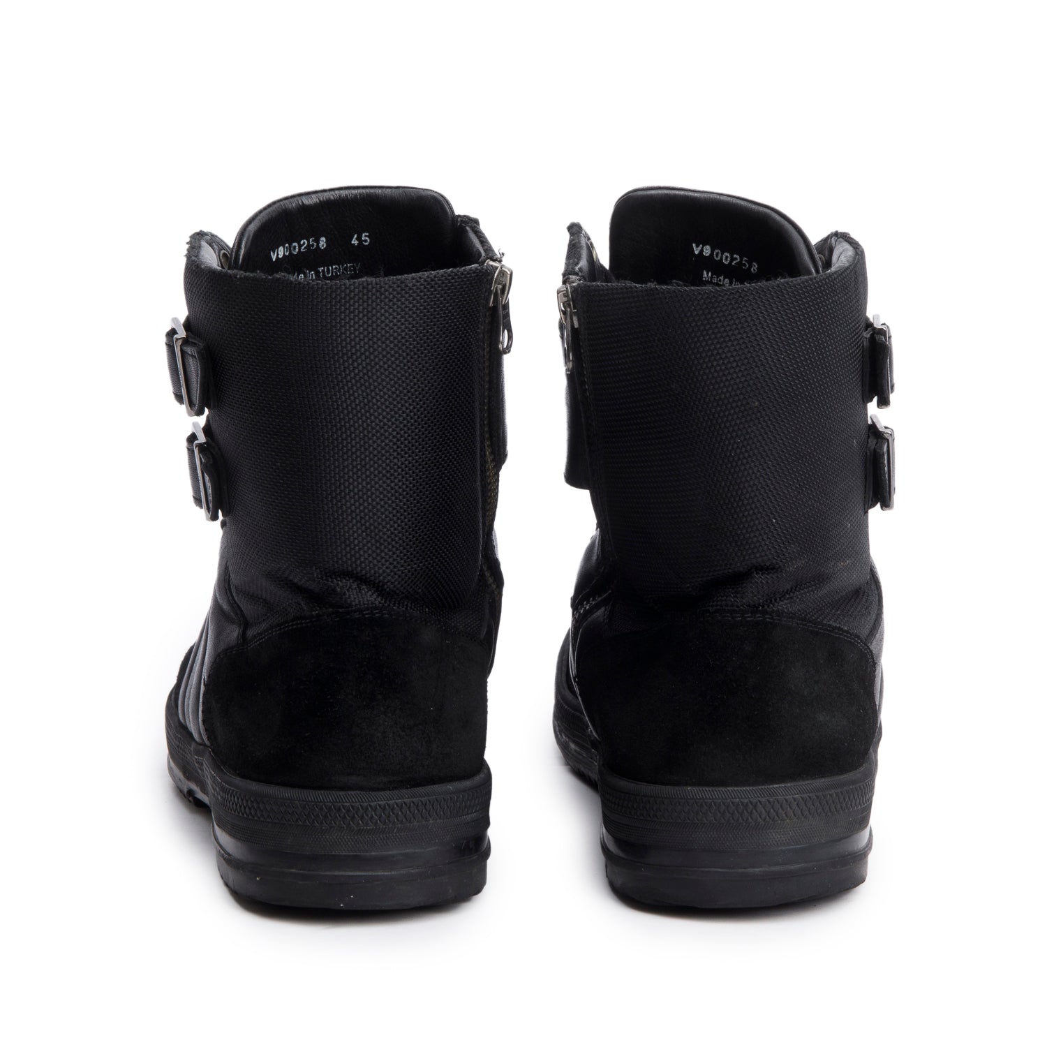 Versace Black Leather/Suede/Nylon Jupiter High-Top Sneakers, Men's Size 45