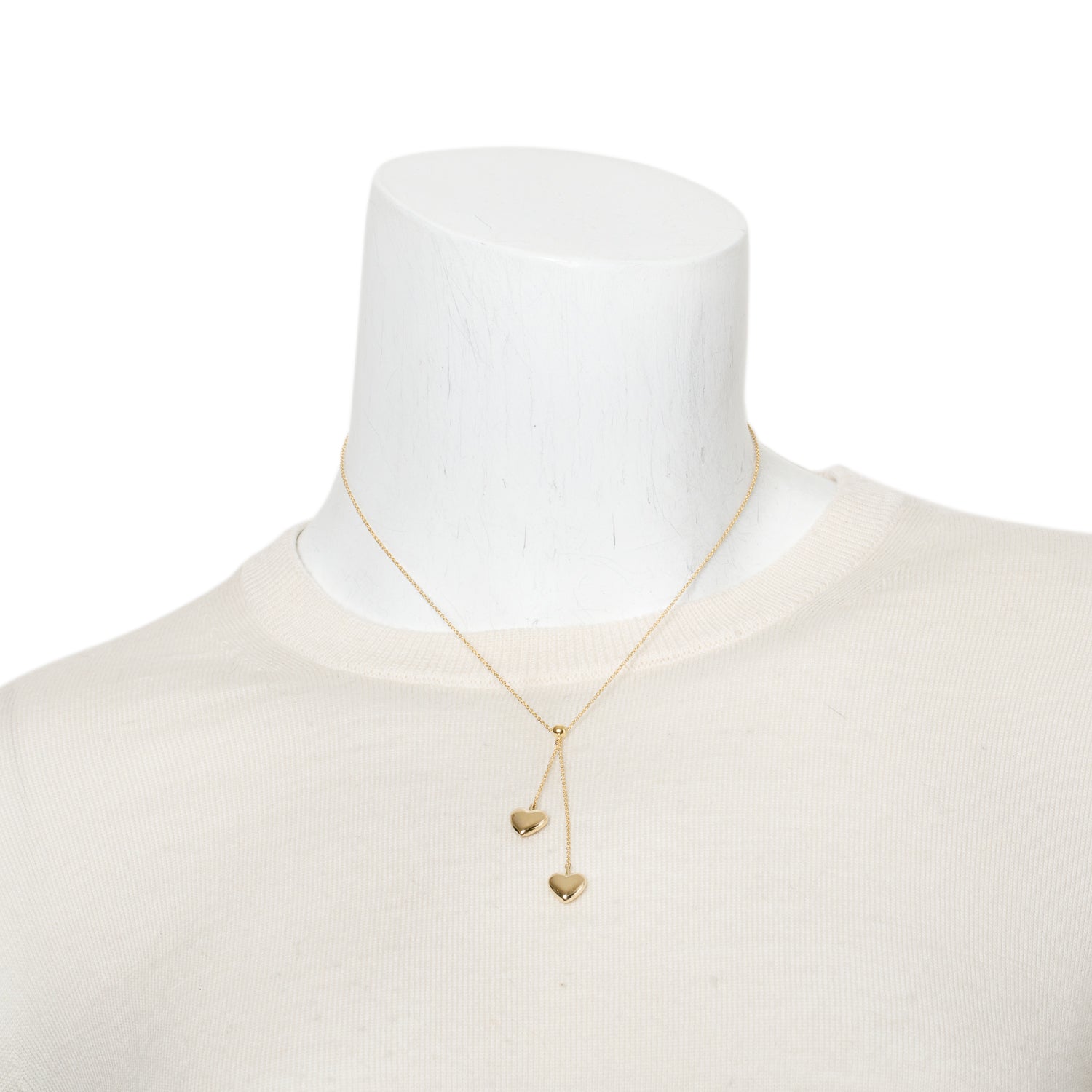 Tiffany & Co. 18k Yellow Gold Heart Drop Necklace w/ Box