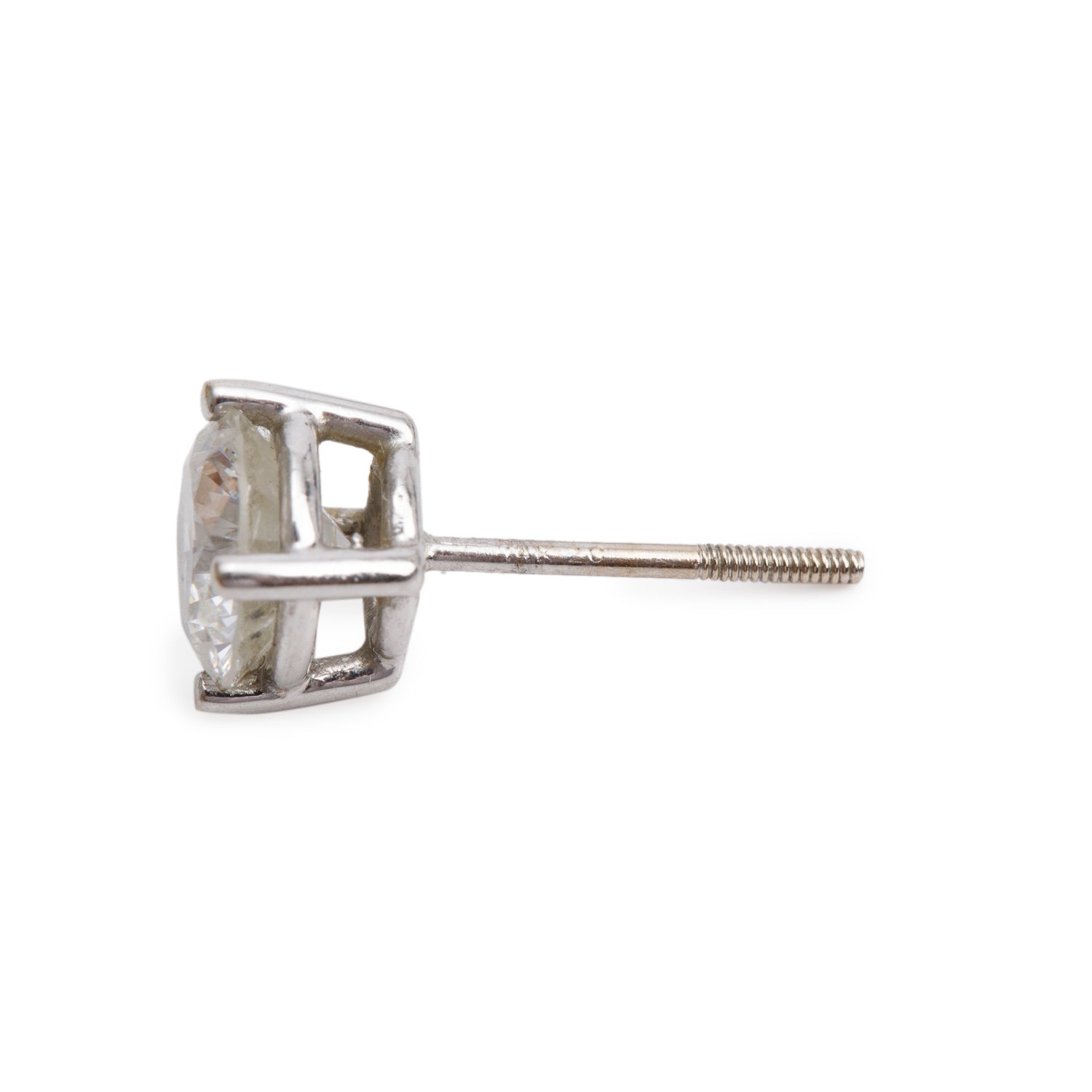 14k White Gold 1.45 tcw. Diamond Stud Earrings