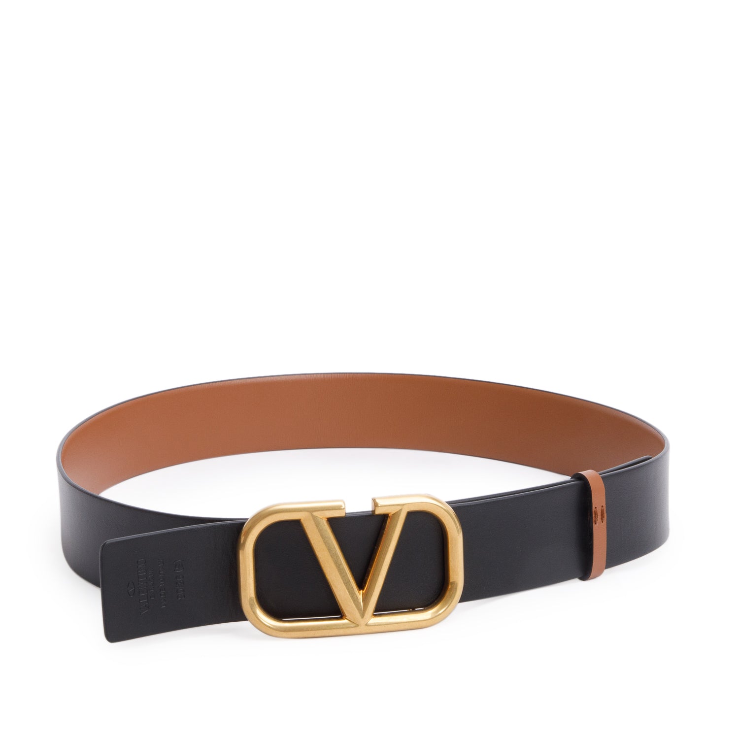 Valentino Brown/Black Calfskin Reversible Vlogo Signature 40 MM Leather Belt, 90 36 w/ Box