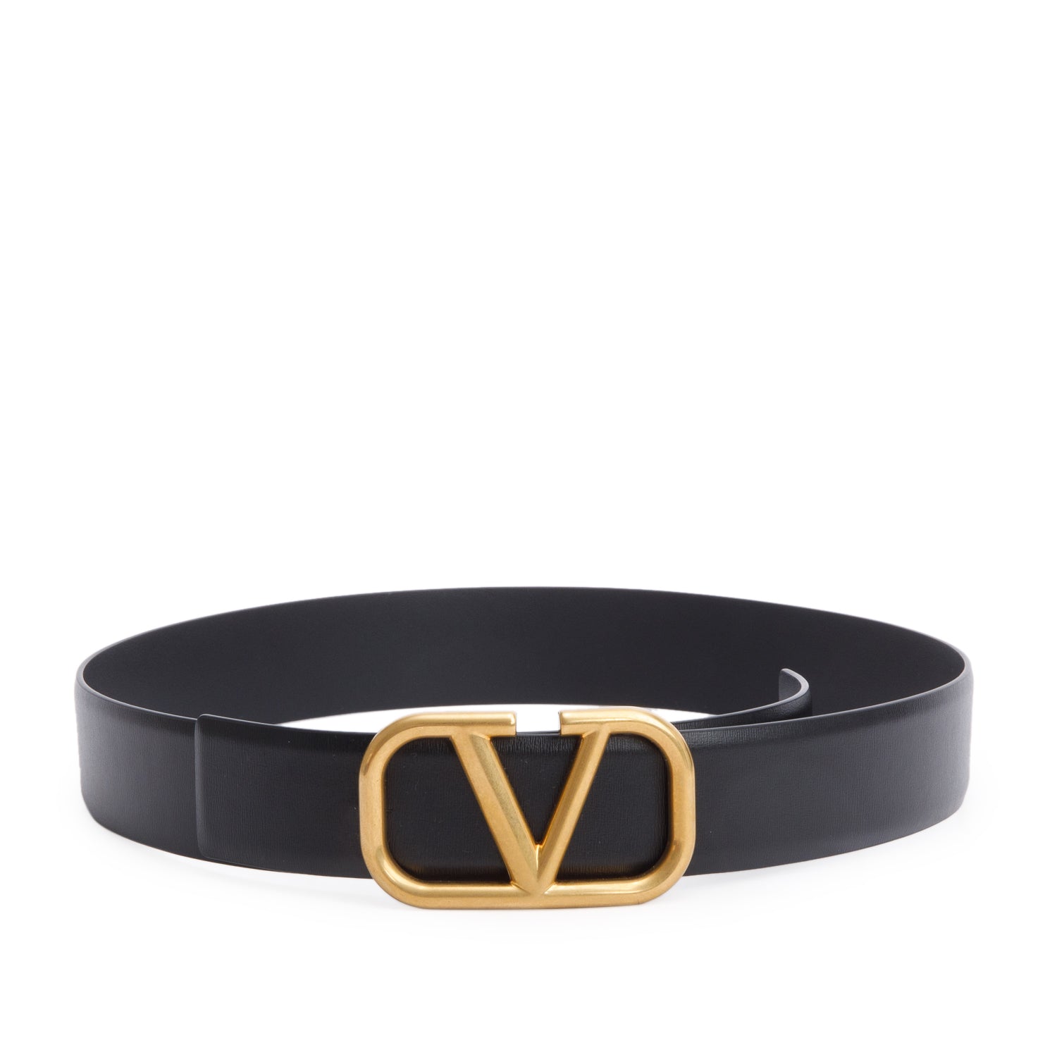 Valentino Black Calfskin Reversible Vlogo Signature 40 MM Leather Belt,  85 34 w/ Box