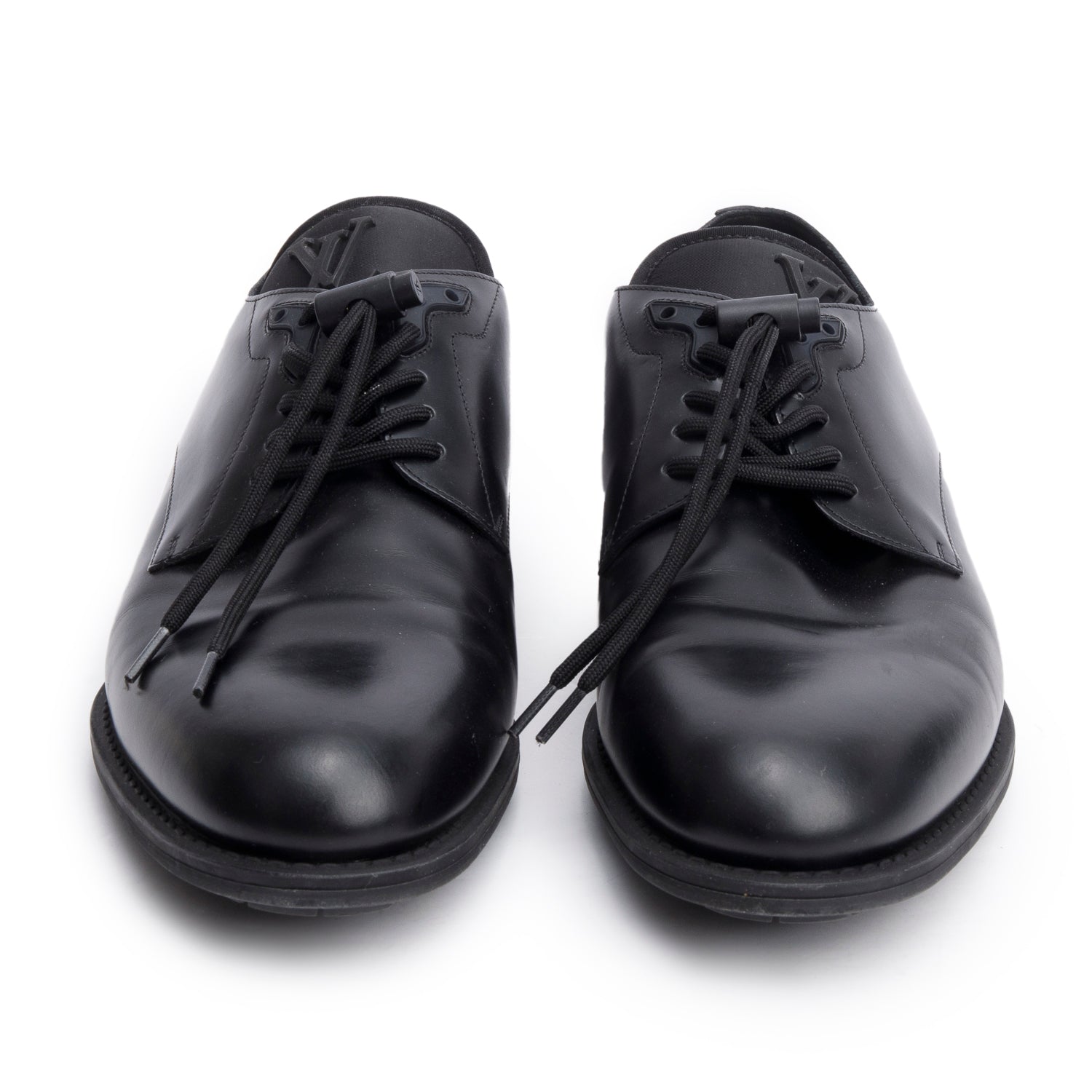 Louis Vuitton 2023 Black Leather LV Flex Derby Shoes, Men's Size 7.5