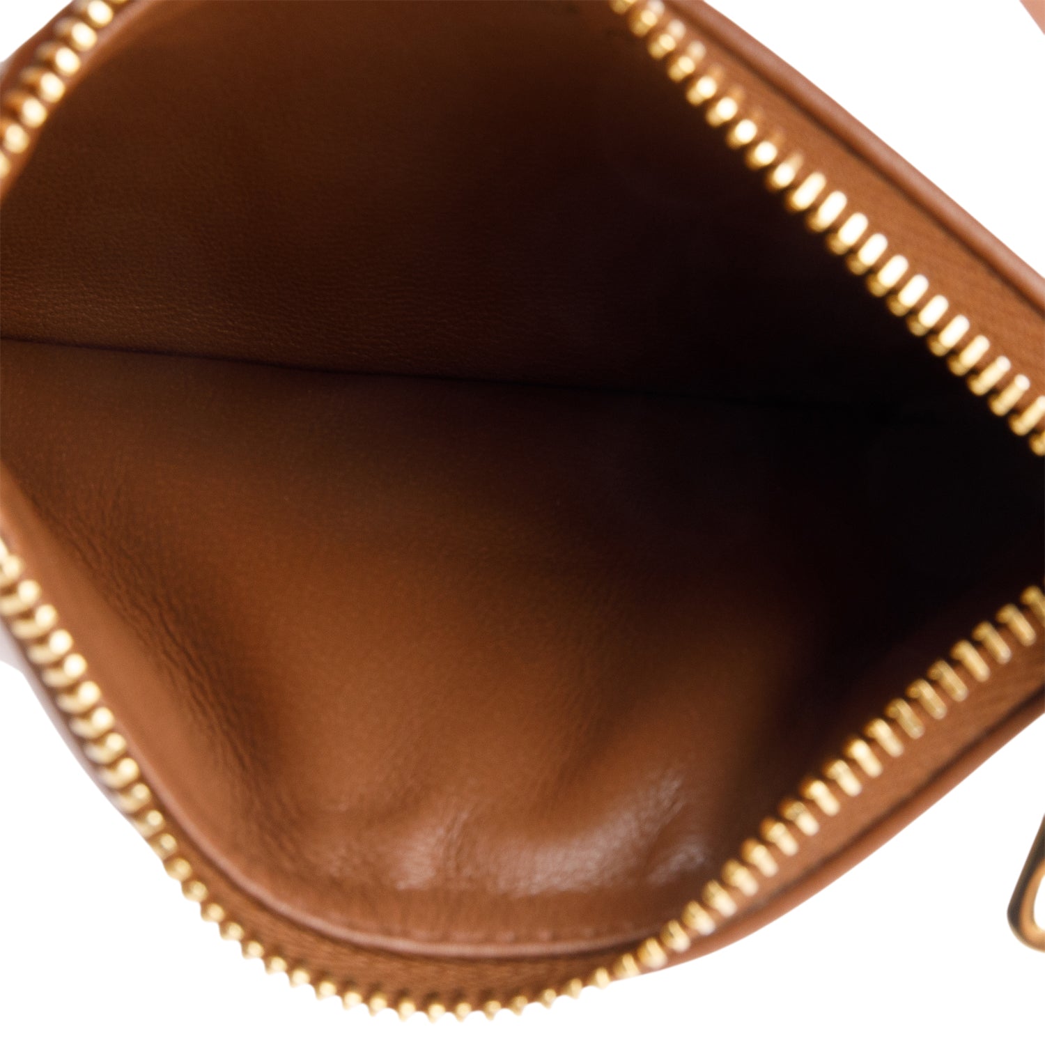 Miu Miu Blue Brown Nappa Leather Zip Card Case w/ Box