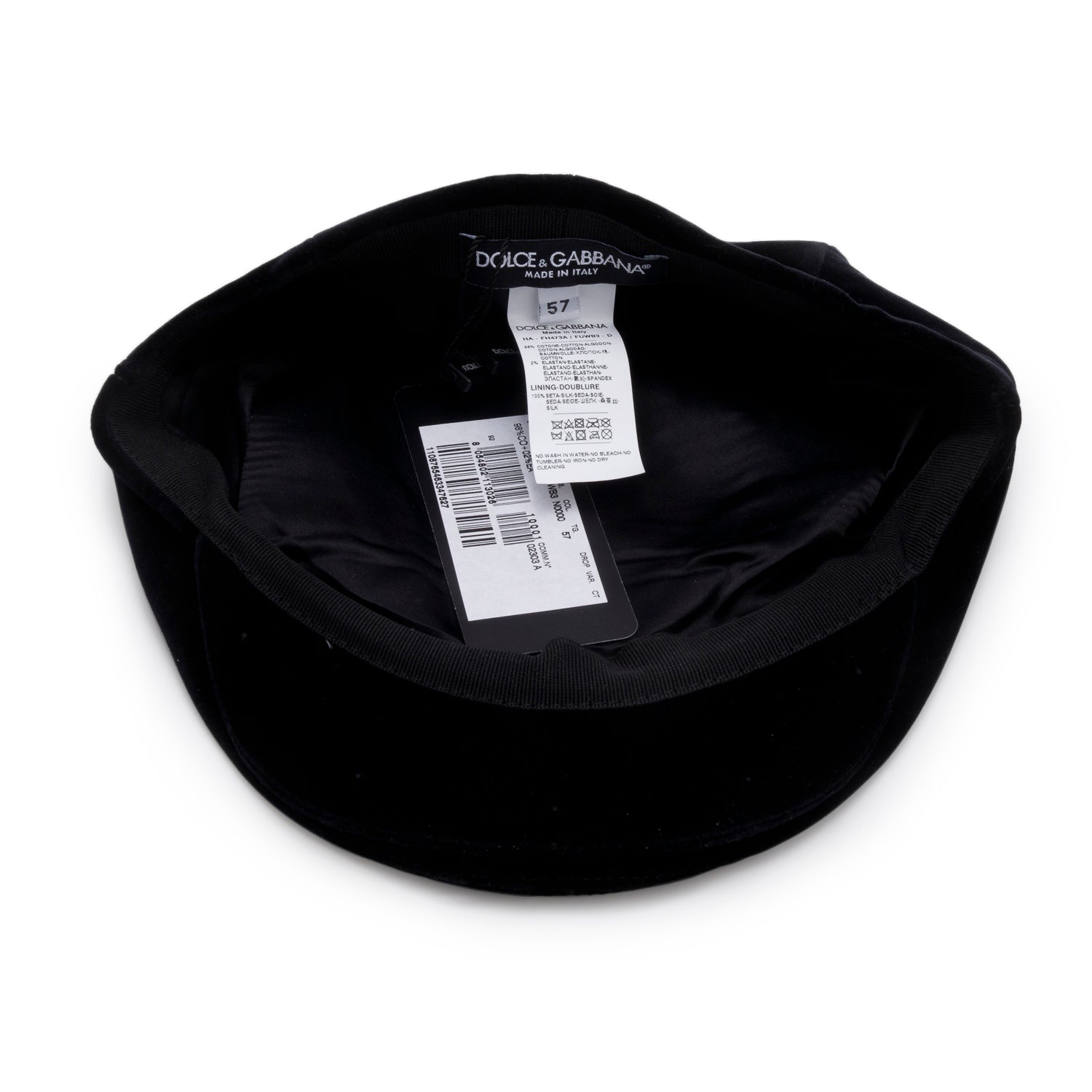 Dolce & Gabbana Black Velvet Newsboy Hat