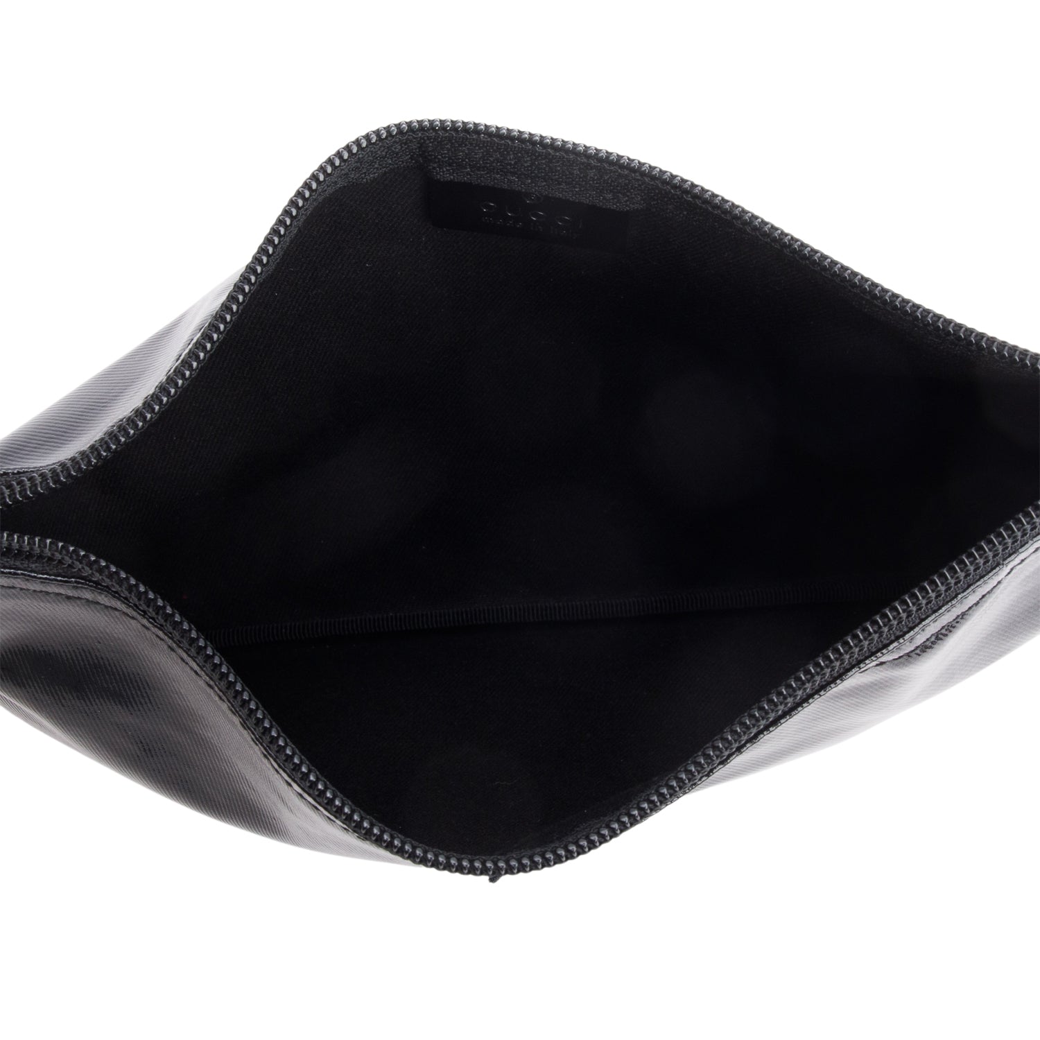 Gucci Black Patent Leather Zip Pouch