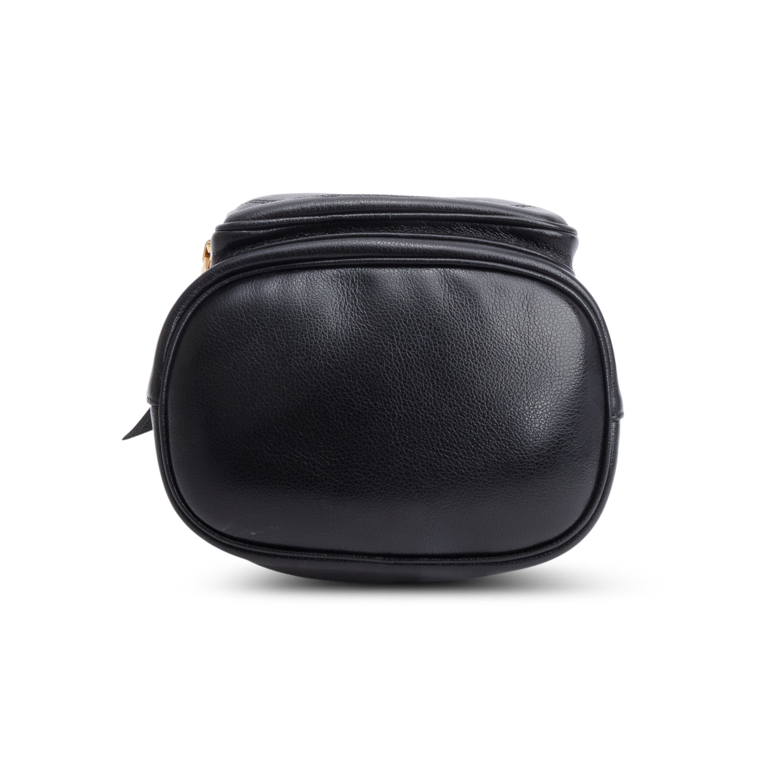 Prada Black Glace Calf Leather Logo Duet Bucket Bag w/ Strap & Authenticity Card