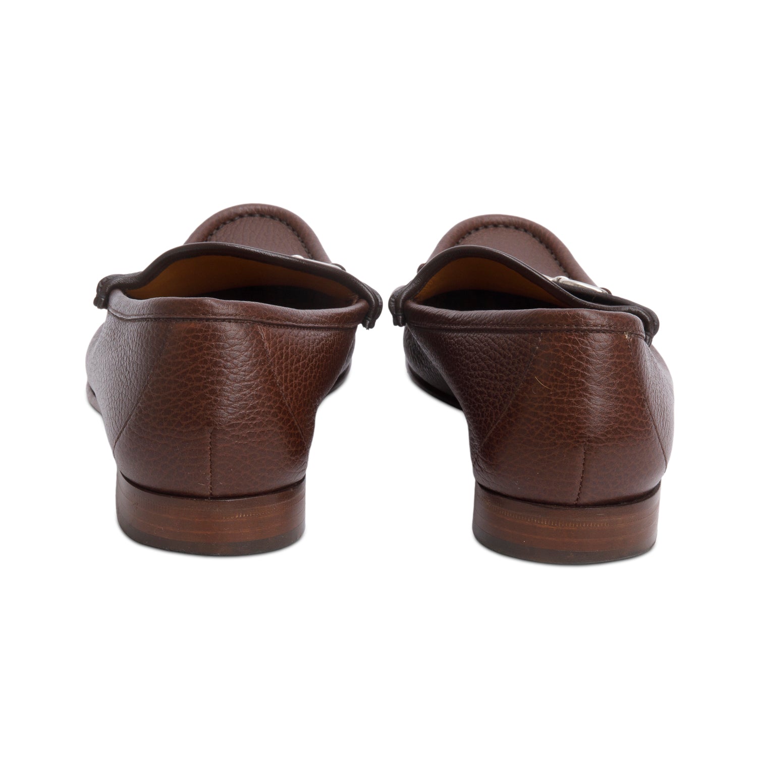 Gucci Brown Leather Horsebit 1953 Accent Drive Loafers, Men's Size 7.5