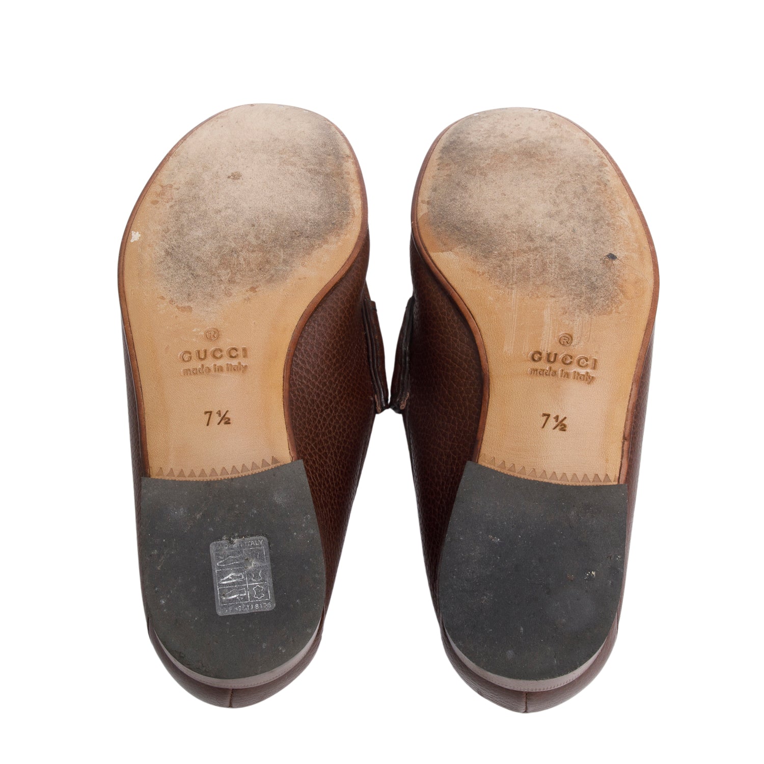 Gucci Brown Leather Horsebit 1953 Accent Drive Loafers, Men's Size 7.5