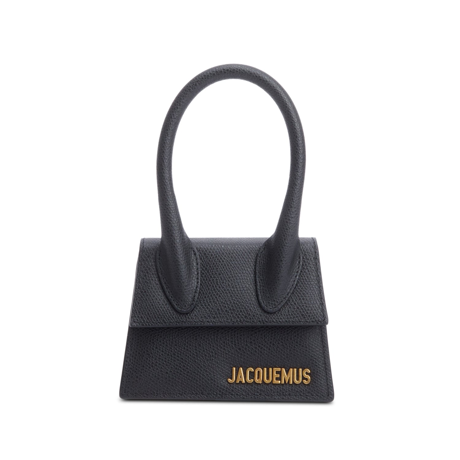 Jacquemus Black Calfskin Leather Mini Signature Le Chiquito Handle Bag w/ Strap