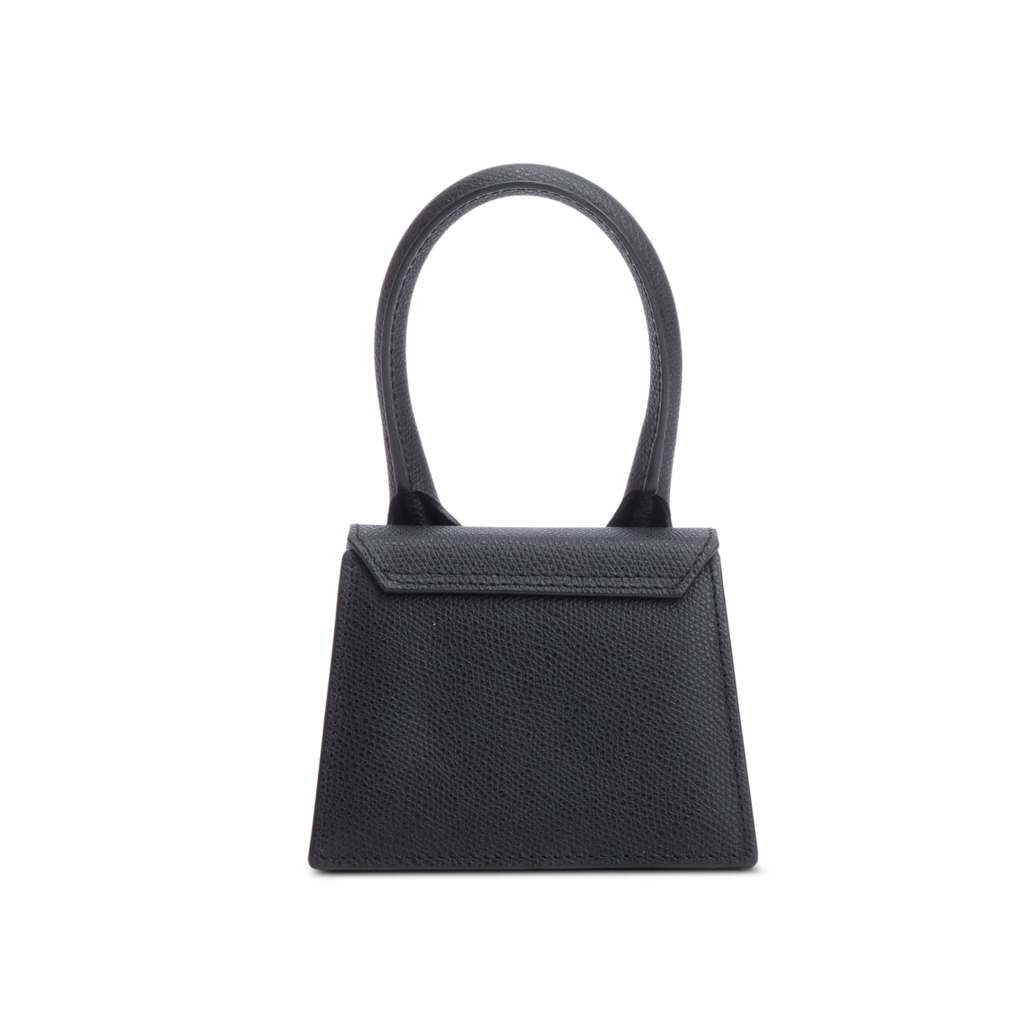 Jacquemus Black Calfskin Leather Mini Signature Le Chiquito Handle Bag w/ Strap