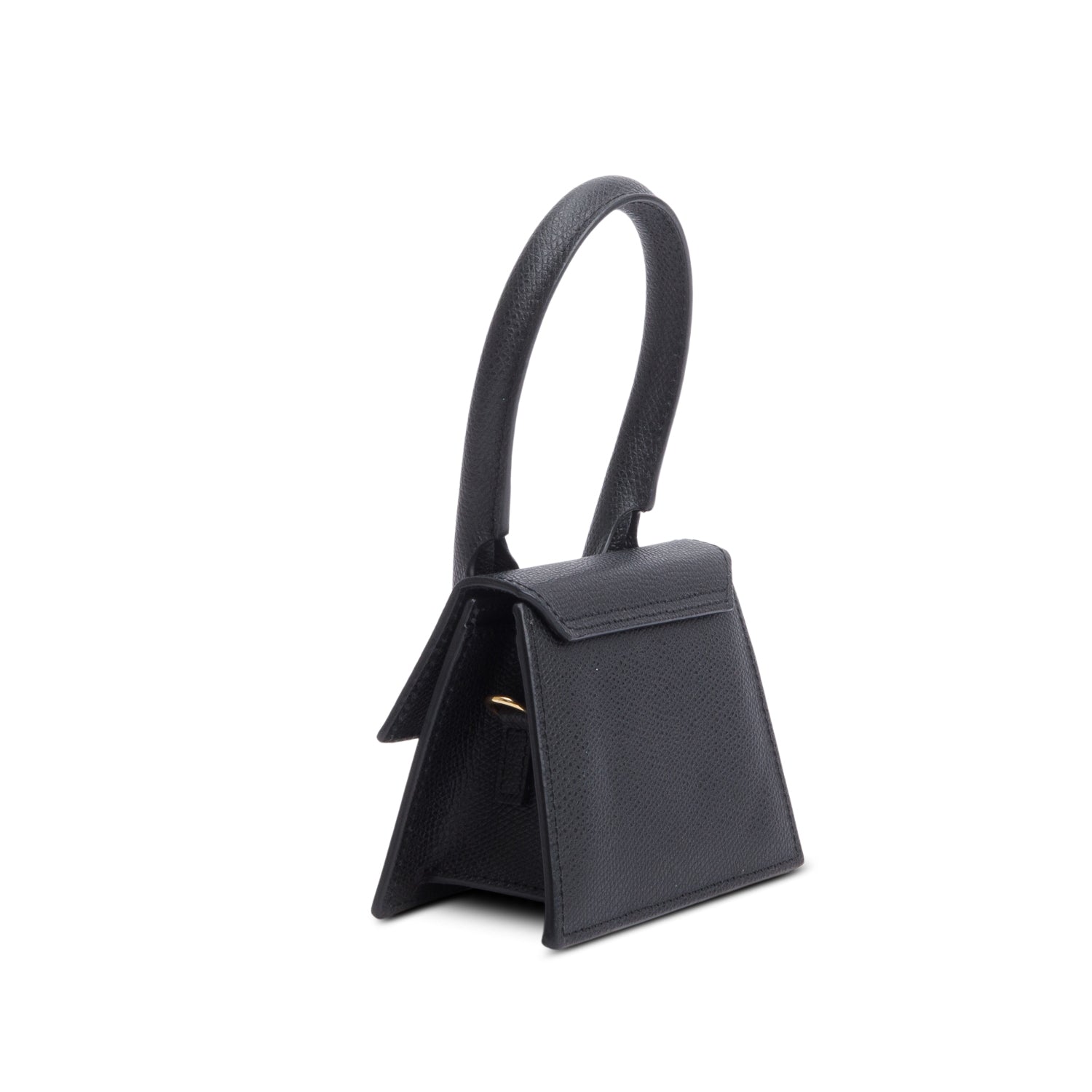 Jacquemus Black Calfskin Leather Mini Signature Le Chiquito Handle Bag w/ Strap