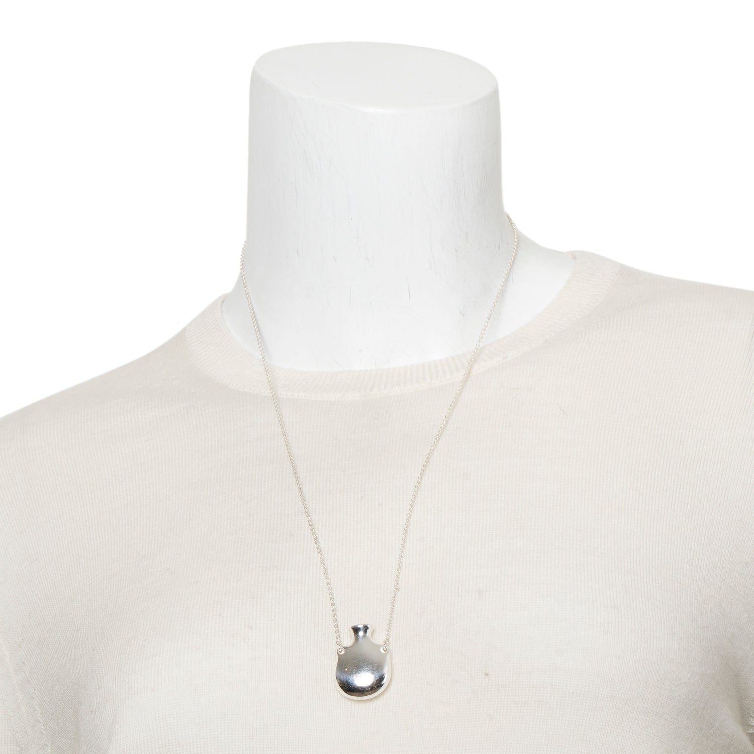 Tiffany & Co. Elsa Peretti Sterling Silver Small Open Bottle Pendant Necklace w/ Box