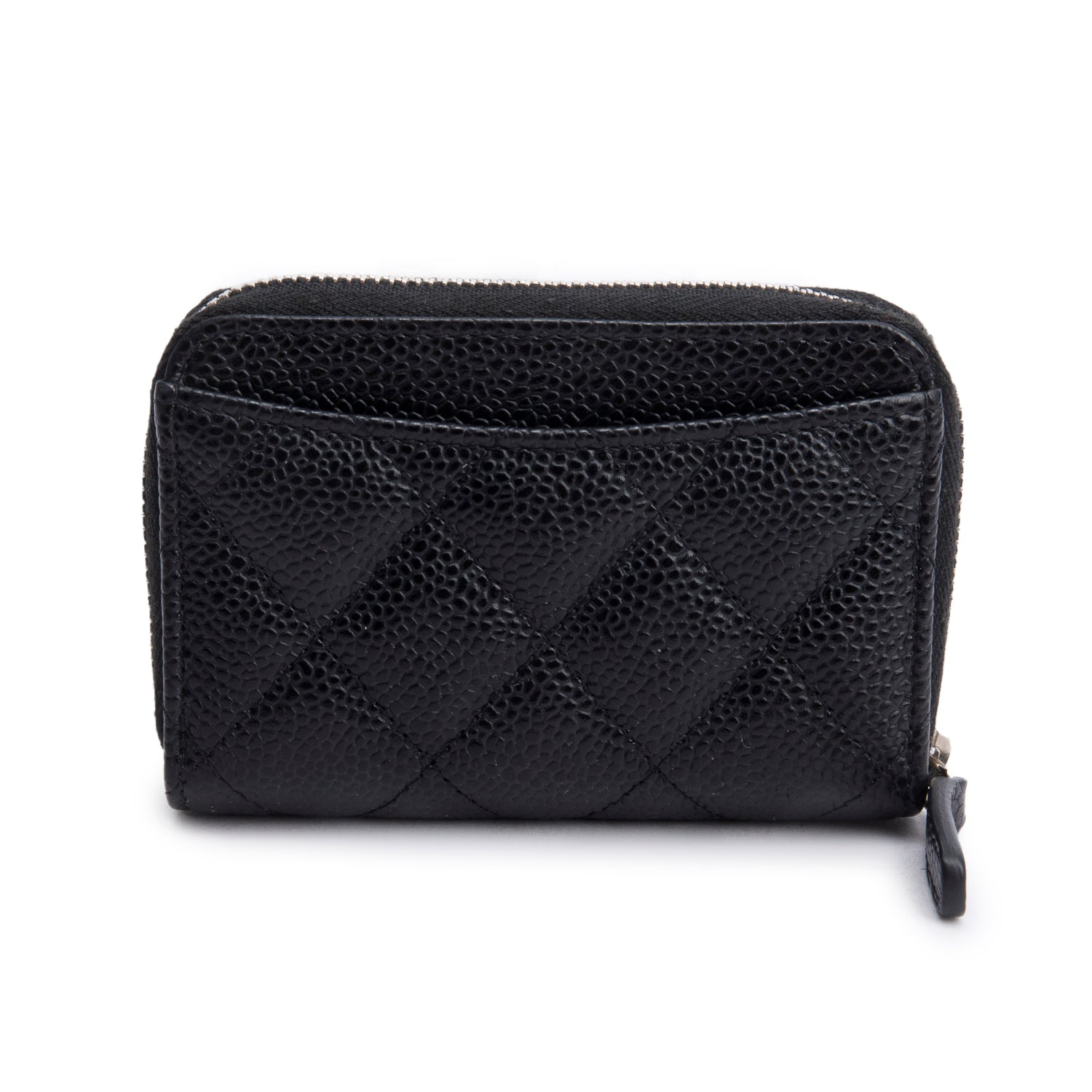 Chanel Black Caviar Leather Classic Zipped Coin Purse w/ Box & Authenticity Card