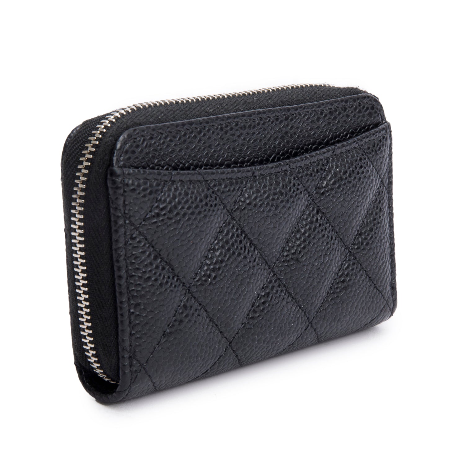 Chanel Black Caviar Leather Classic Zipped Coin Purse w/ Box & Authenticity Card
