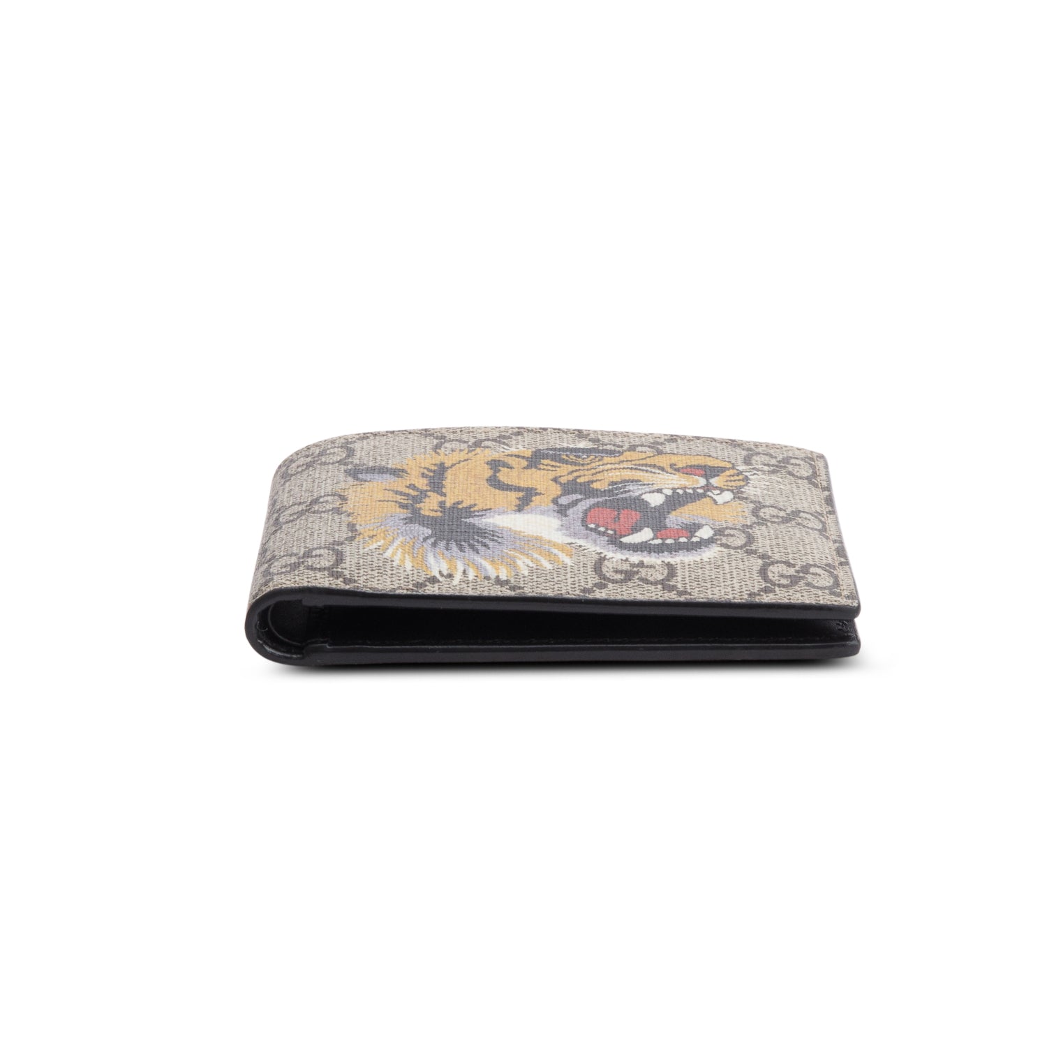 Gucci Beige & Multicolour GG Supreme Tiger Print Bifold Wallet w/ Box