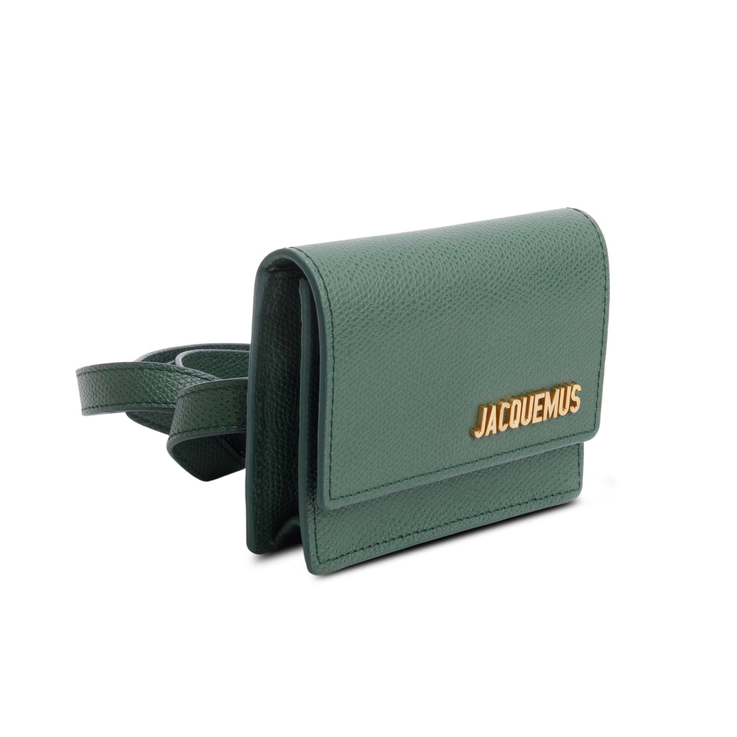 Jacquemus Green Calfskin Leather Le Ceinture Bello Bag w/ Strap