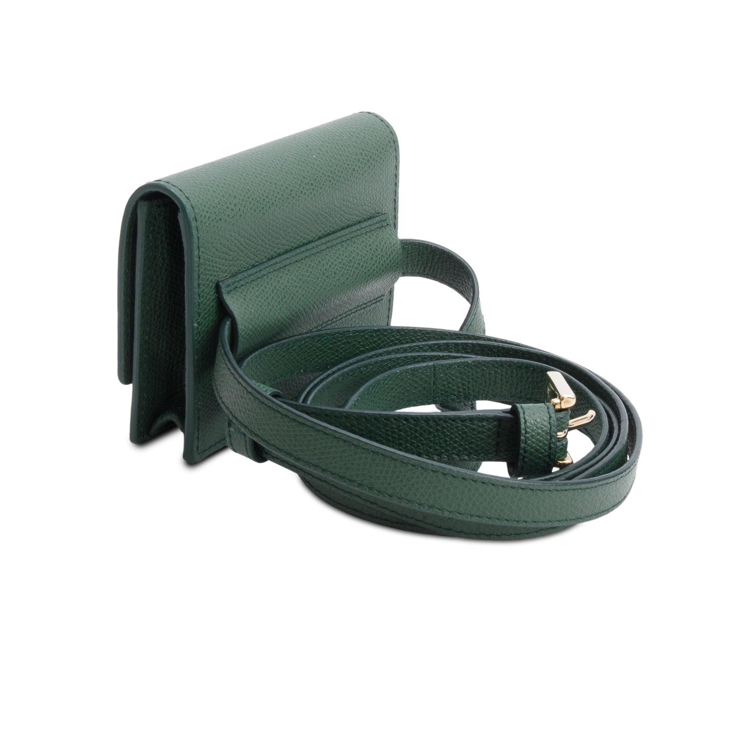 Jacquemus Green Calfskin Leather Le Ceinture Bello Bag w/ Strap