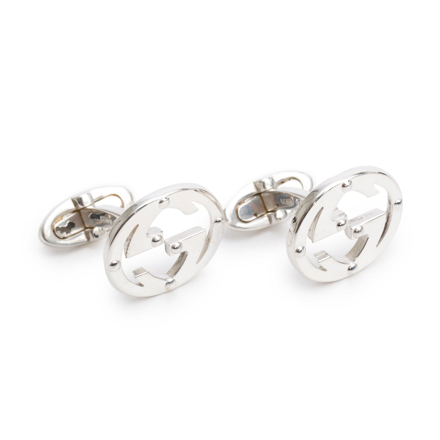 Gucci Sterling Silver Interlocking G Cufflinks