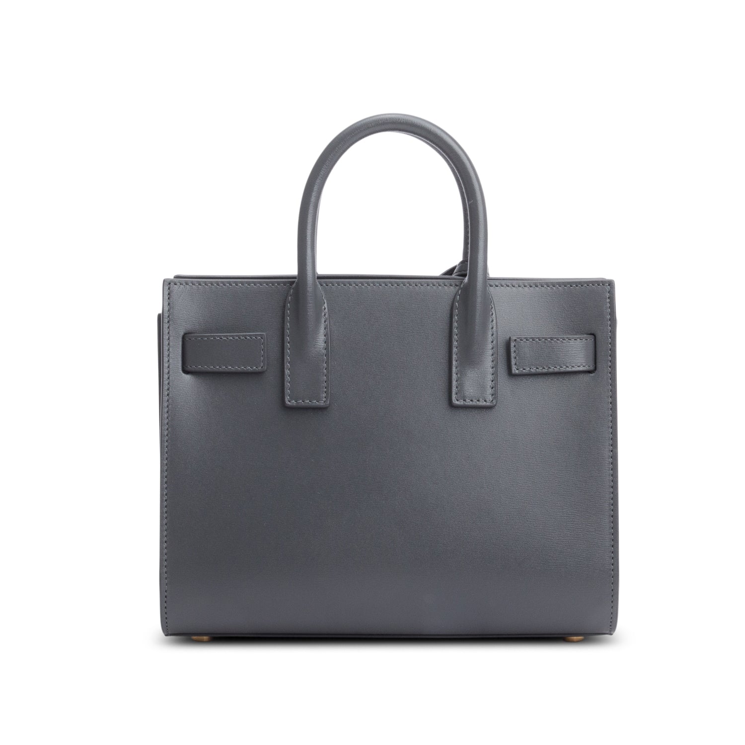 Saint Laurent 2024 Grey Smooth Calfskin Leather Nano Sac De Jour w/ Strap