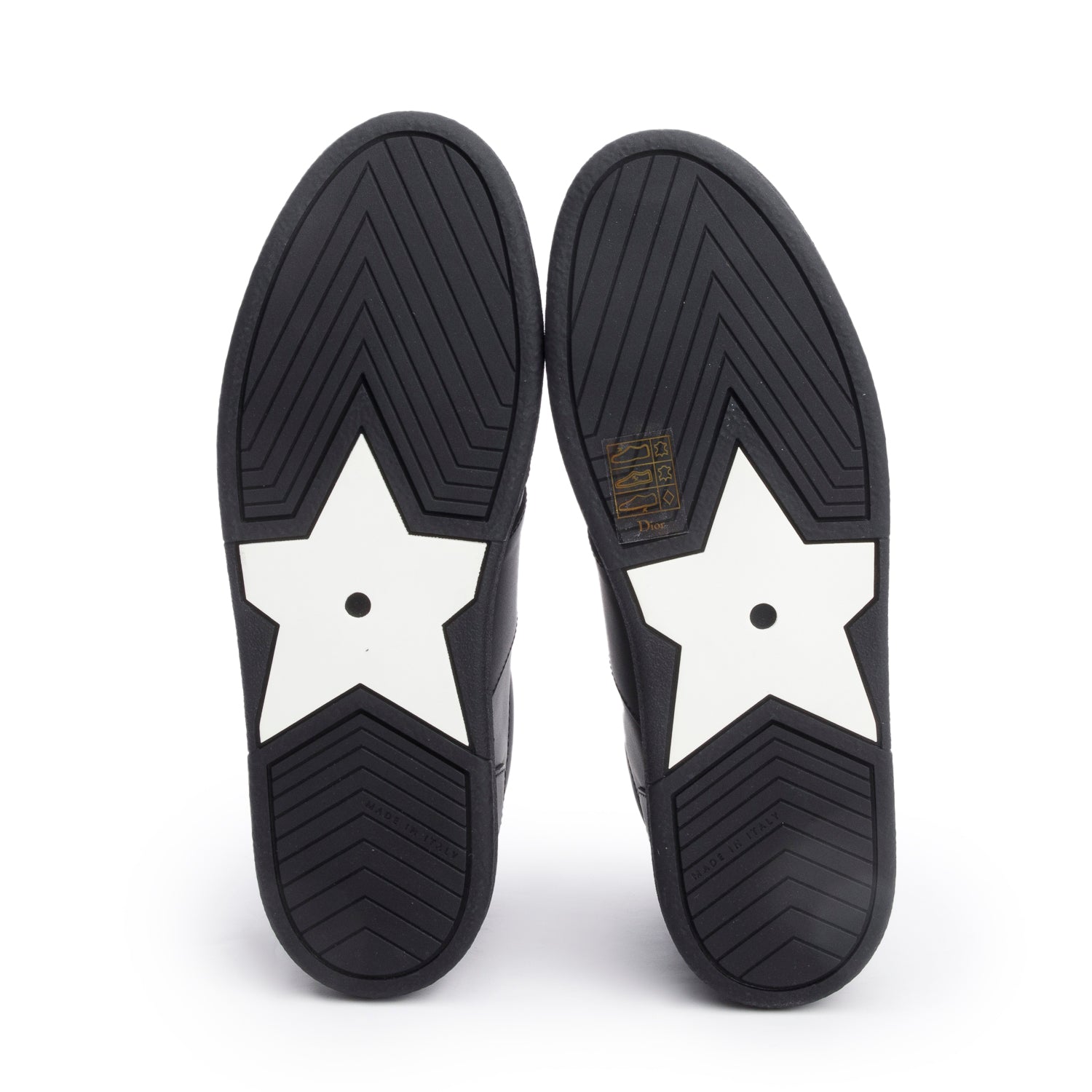 Christian Dior Black Leather Uniform Sneakers, Size 37.5 w/ Box